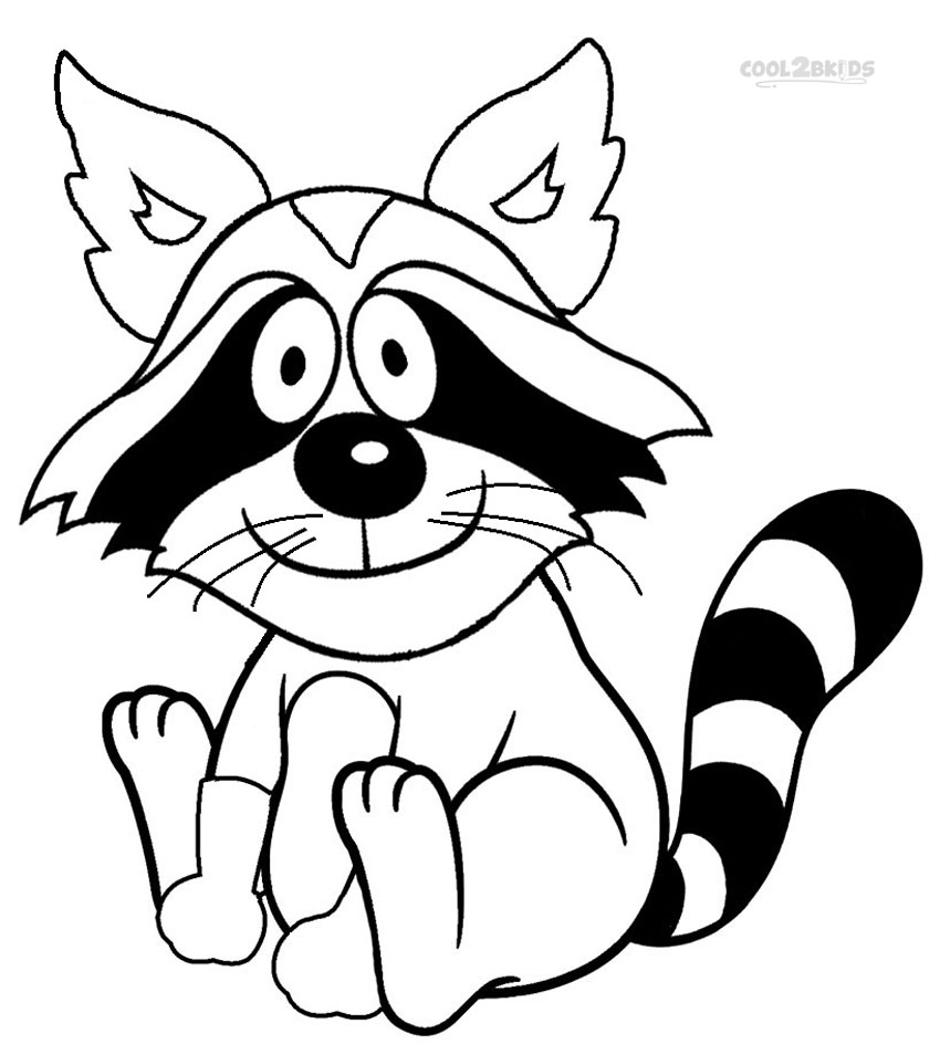 Printable Racoon Coloring Page