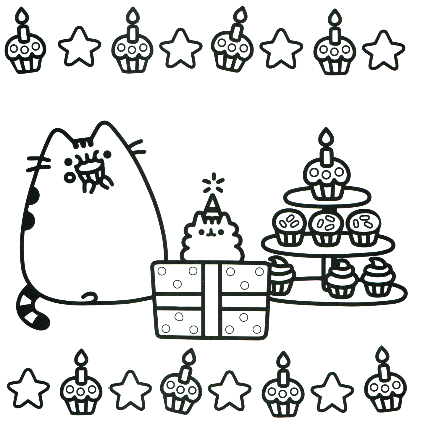 Pusheen Printable Coloring Pages