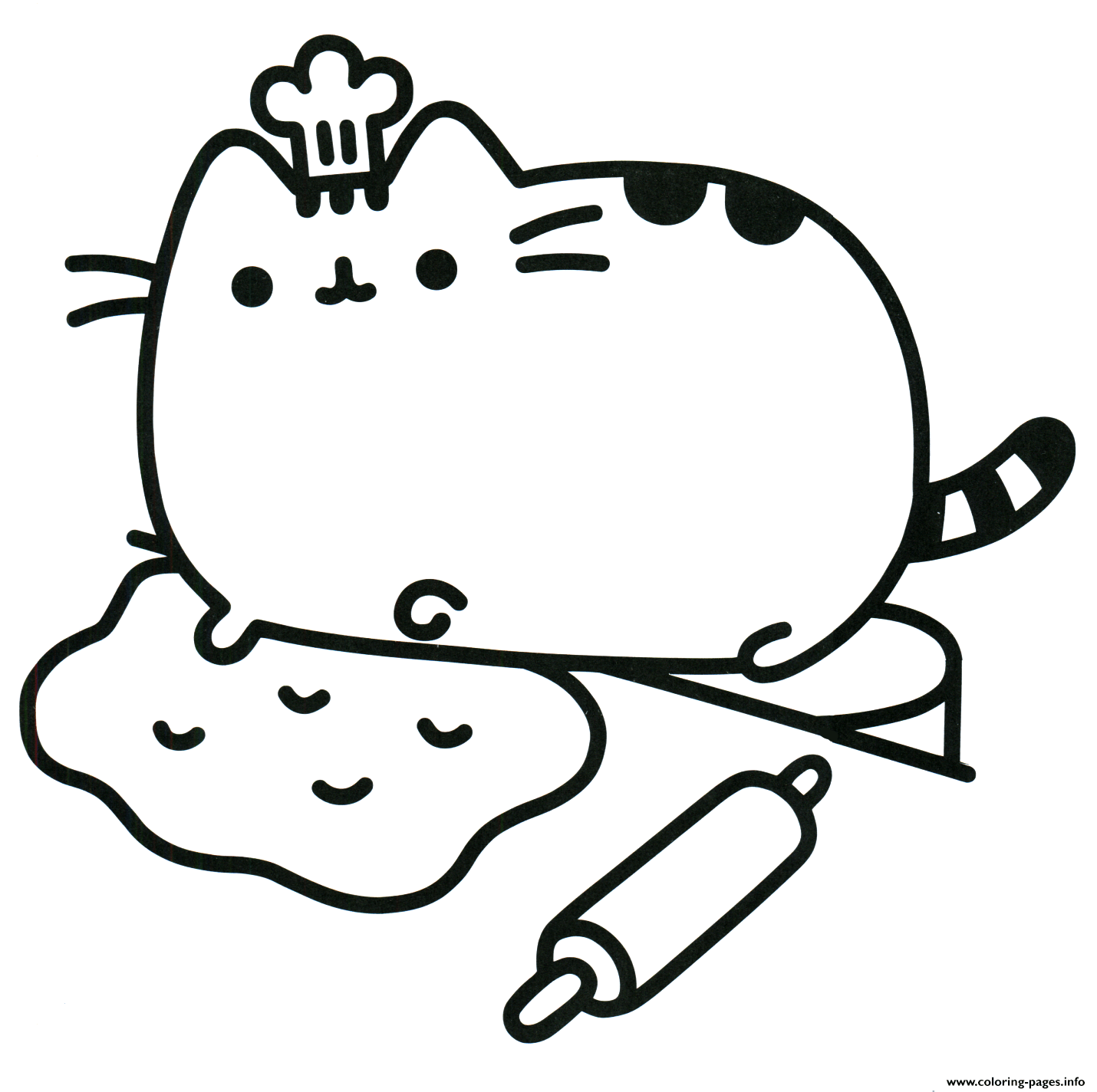 Cooking Cat Coloring Pages Printable