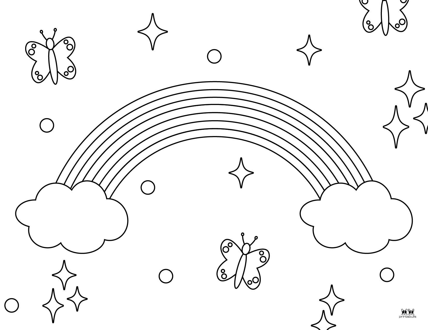 Printable Coloring Pages Of Rainbows