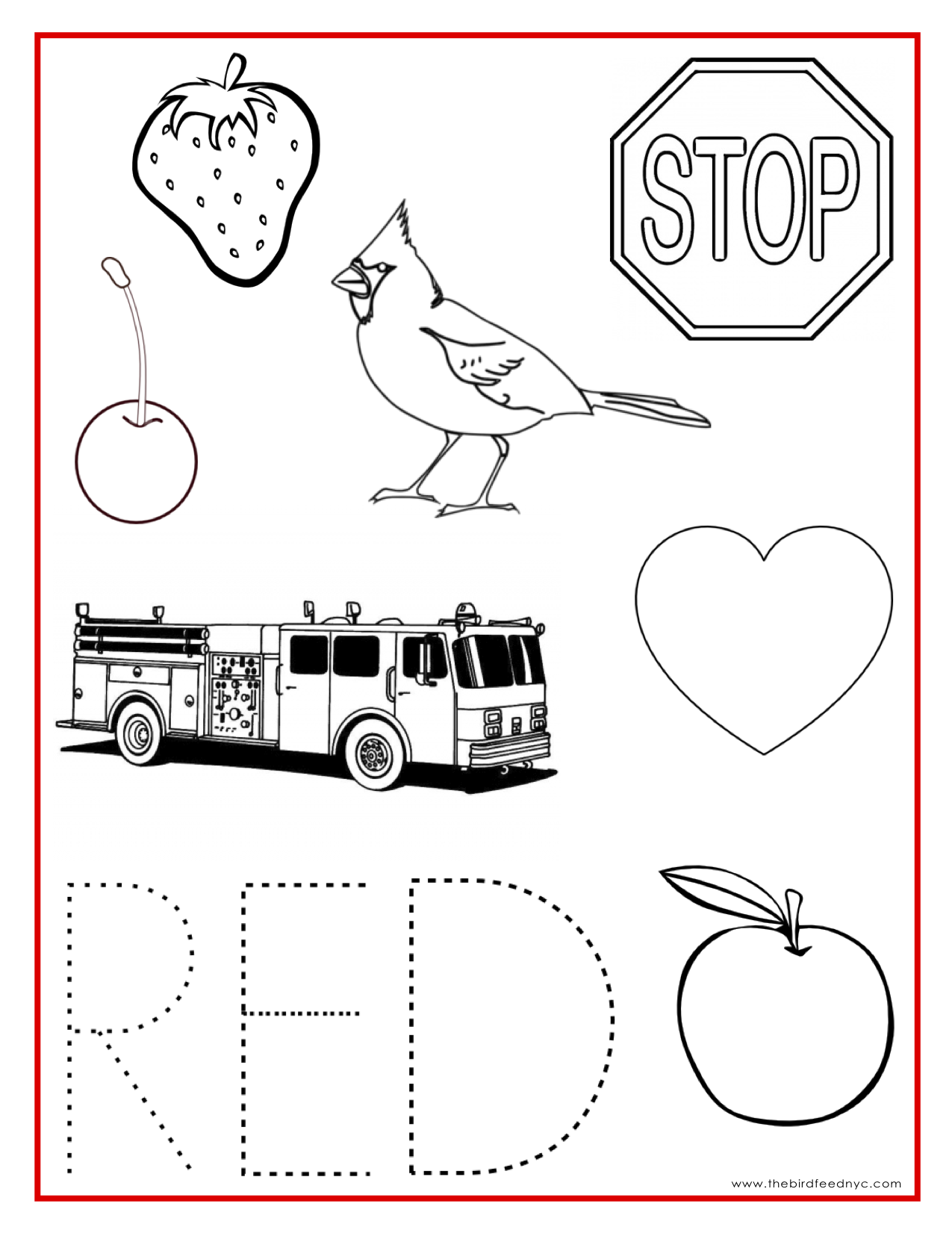 Red Coloring Pages Printable Coloring Home