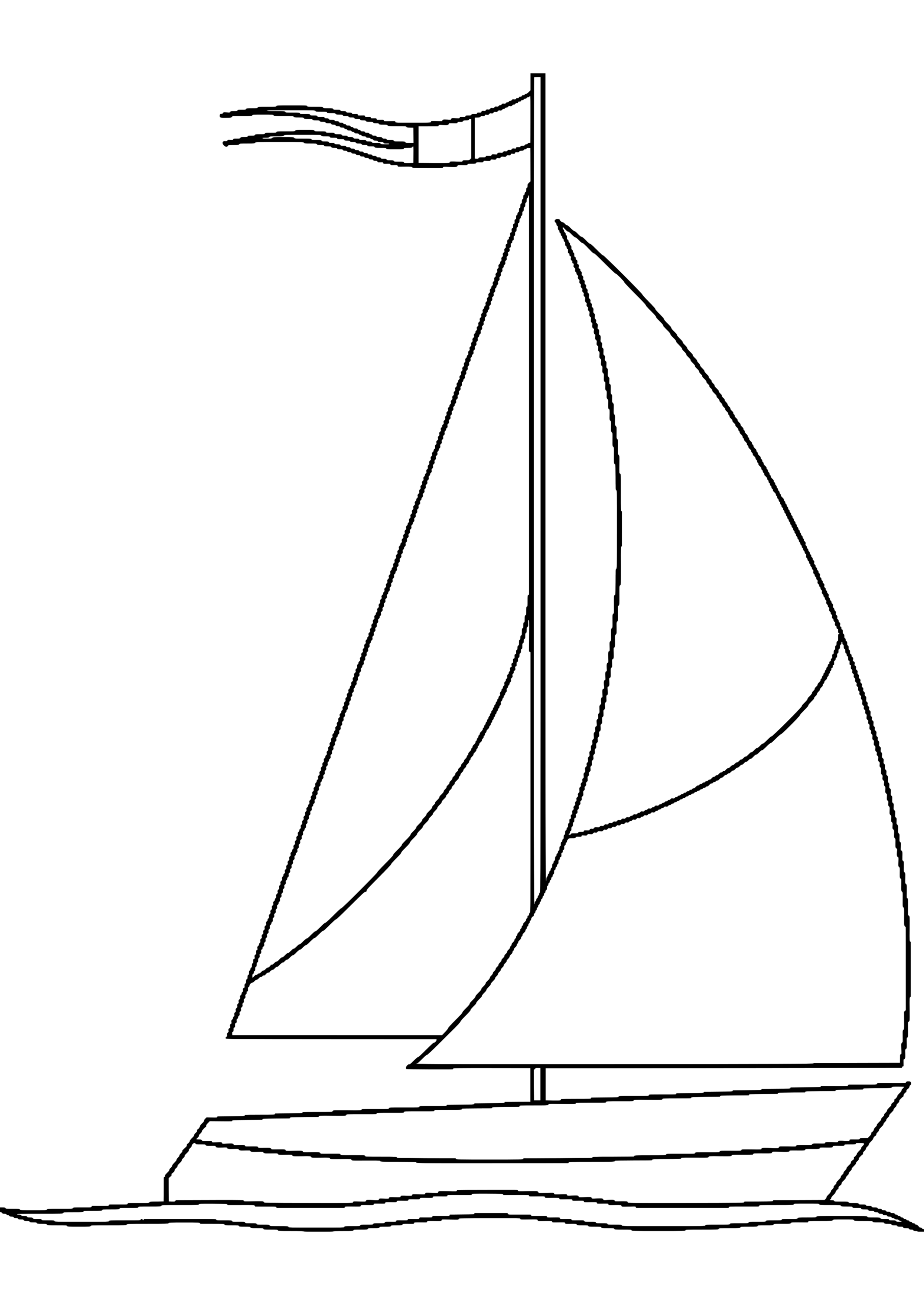 Sailboat Transportation Free Printable Coloring Pages
