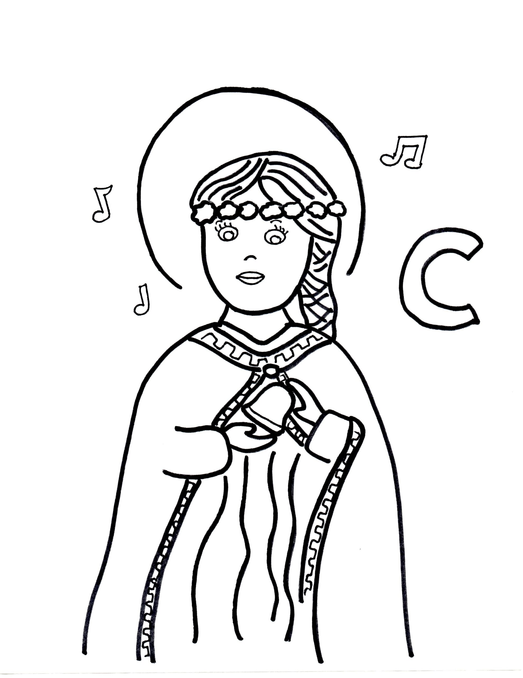 Saint Cecilia Coloring Page Coloring Pages