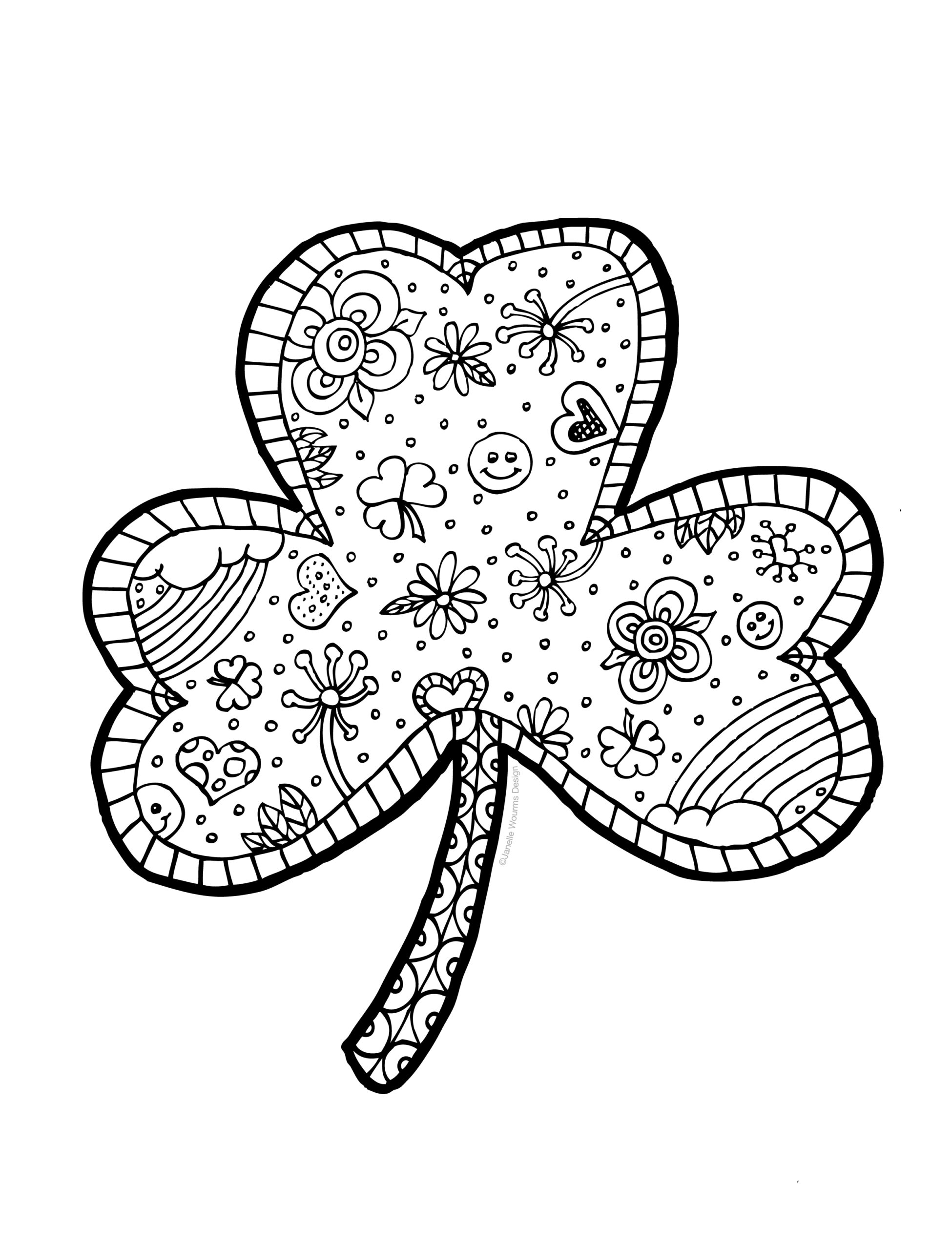 Shamrock Color Page Printable