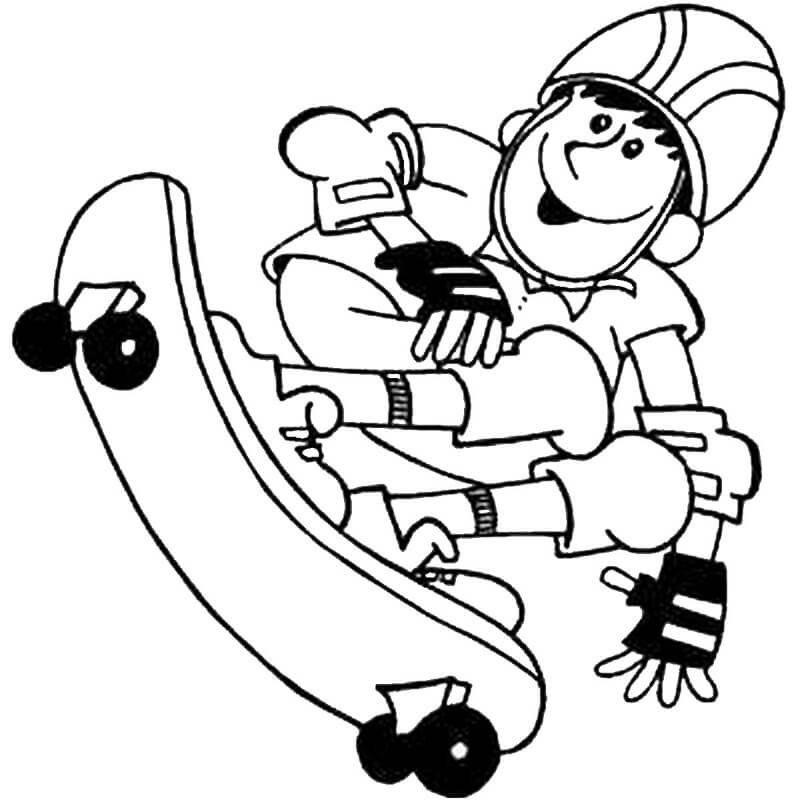 Simple Skateboard Coloring Page Free Printable Coloring Pages For Kids
