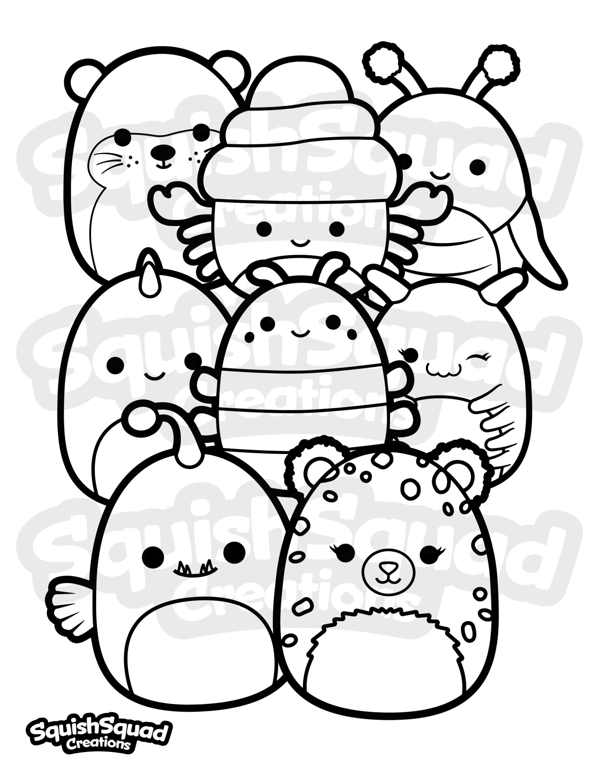 Squishmallow Coloring Page Printable Squishmallow Coloring Page Squishmallow Downloadable