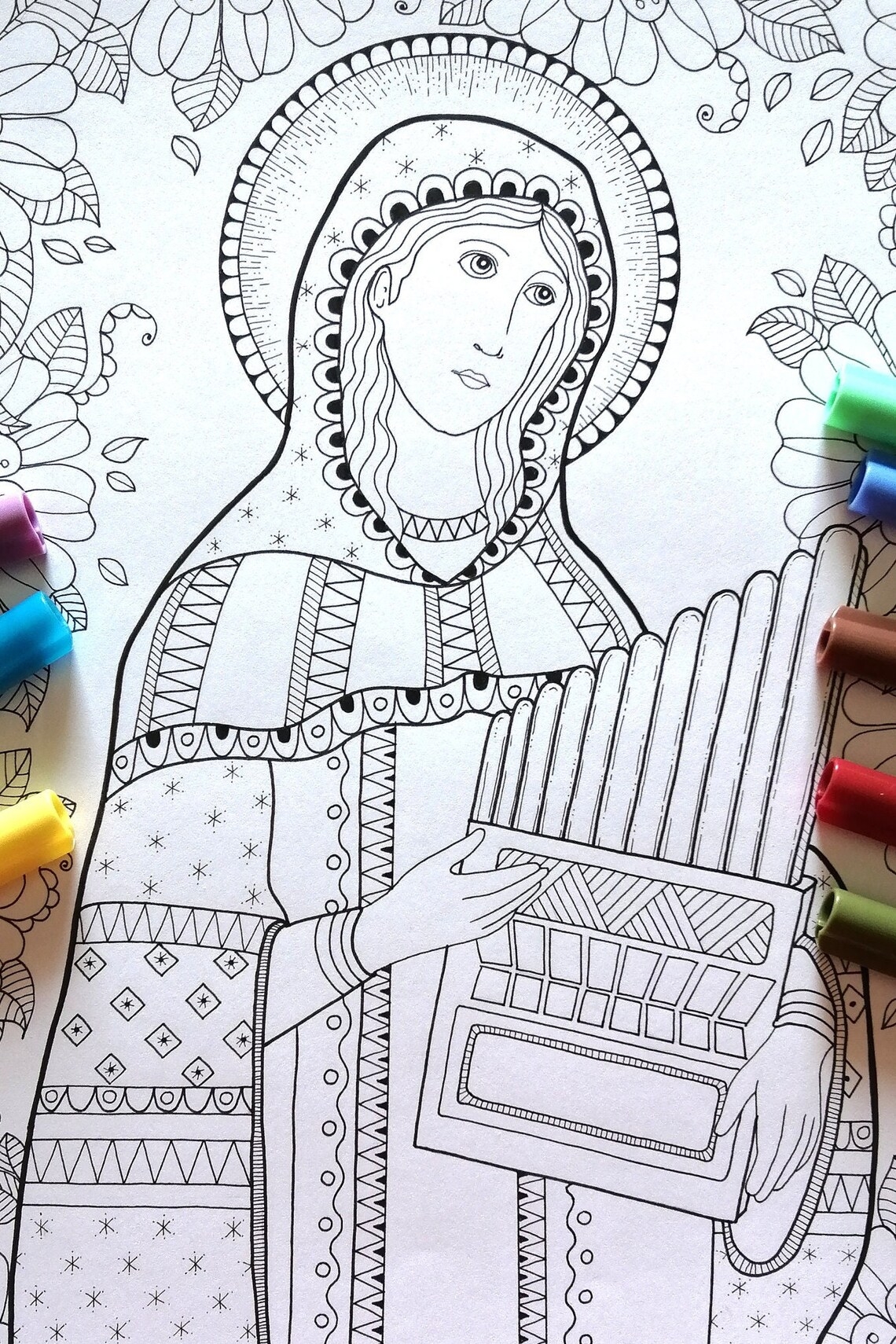 Printable Saint Cecilia Coloring Pages