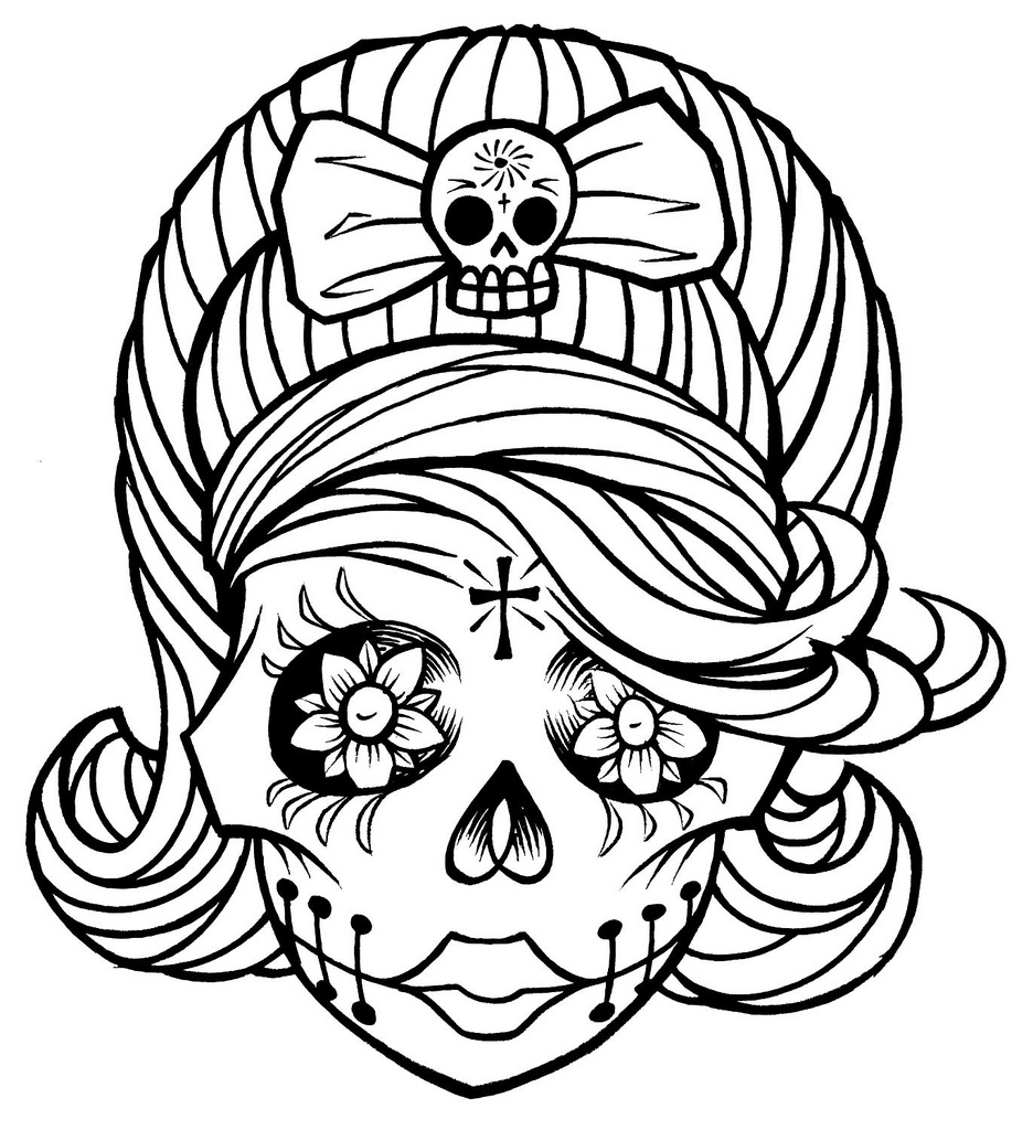 Sugar Skull Coloring Page Coloring Home