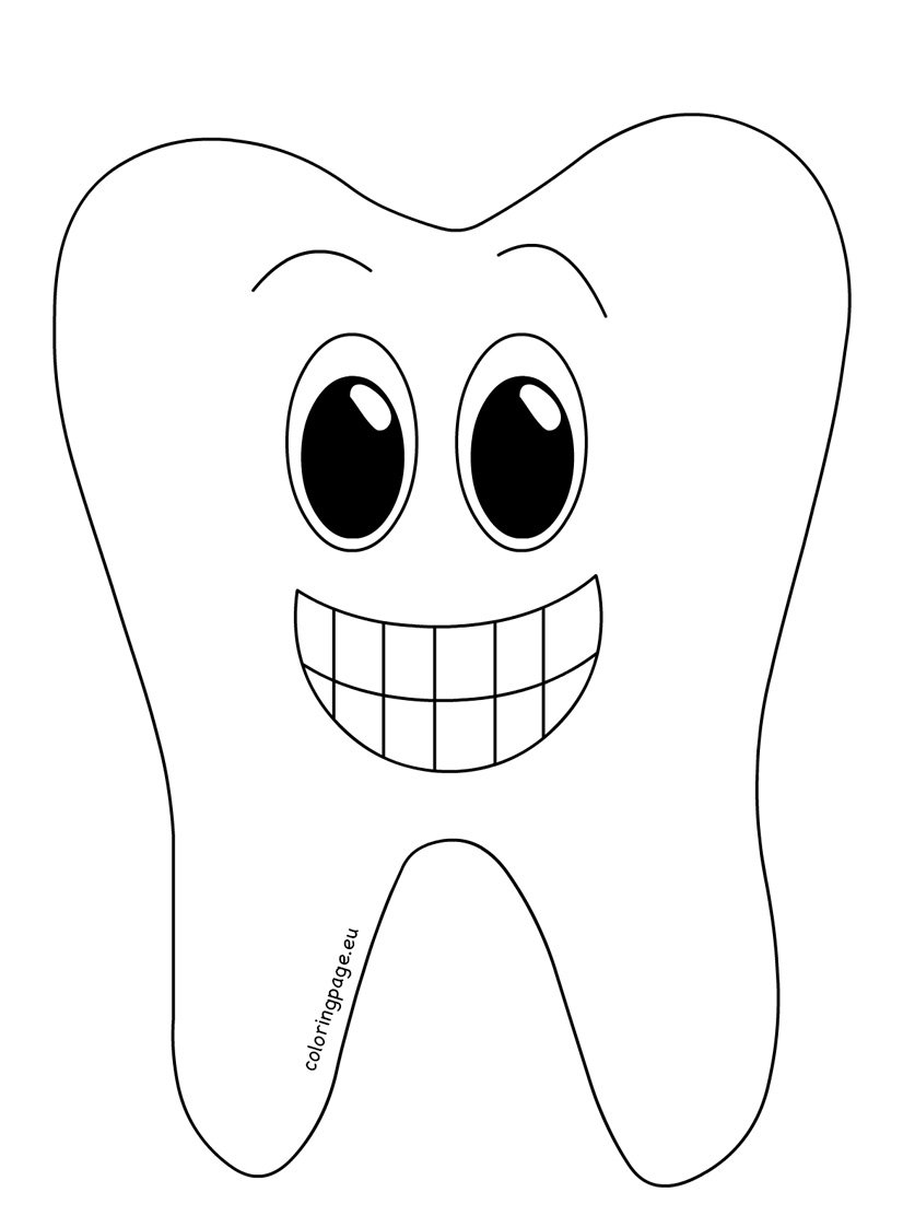 Tooth Coloring Page Printable