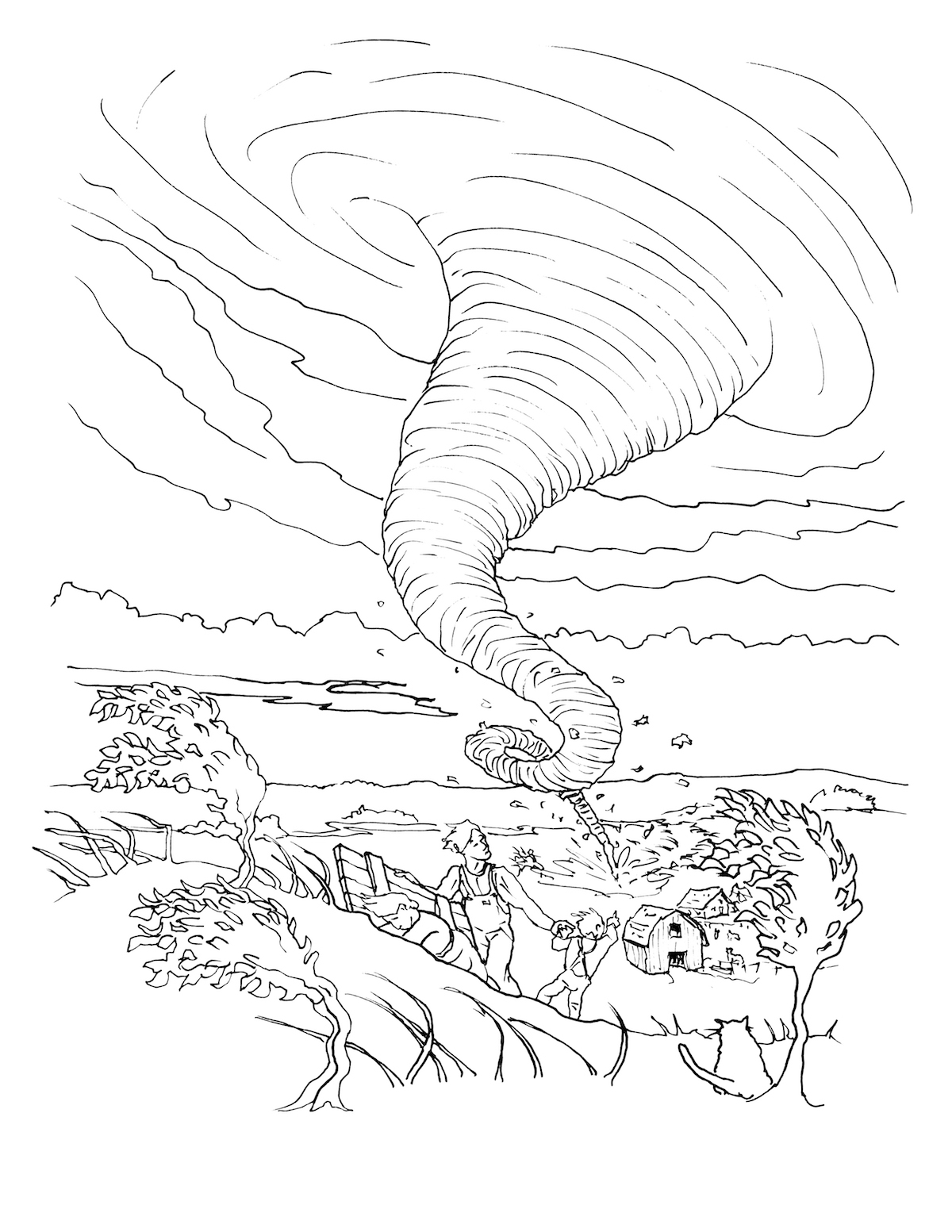 Tornado Coloring Pages For Kids