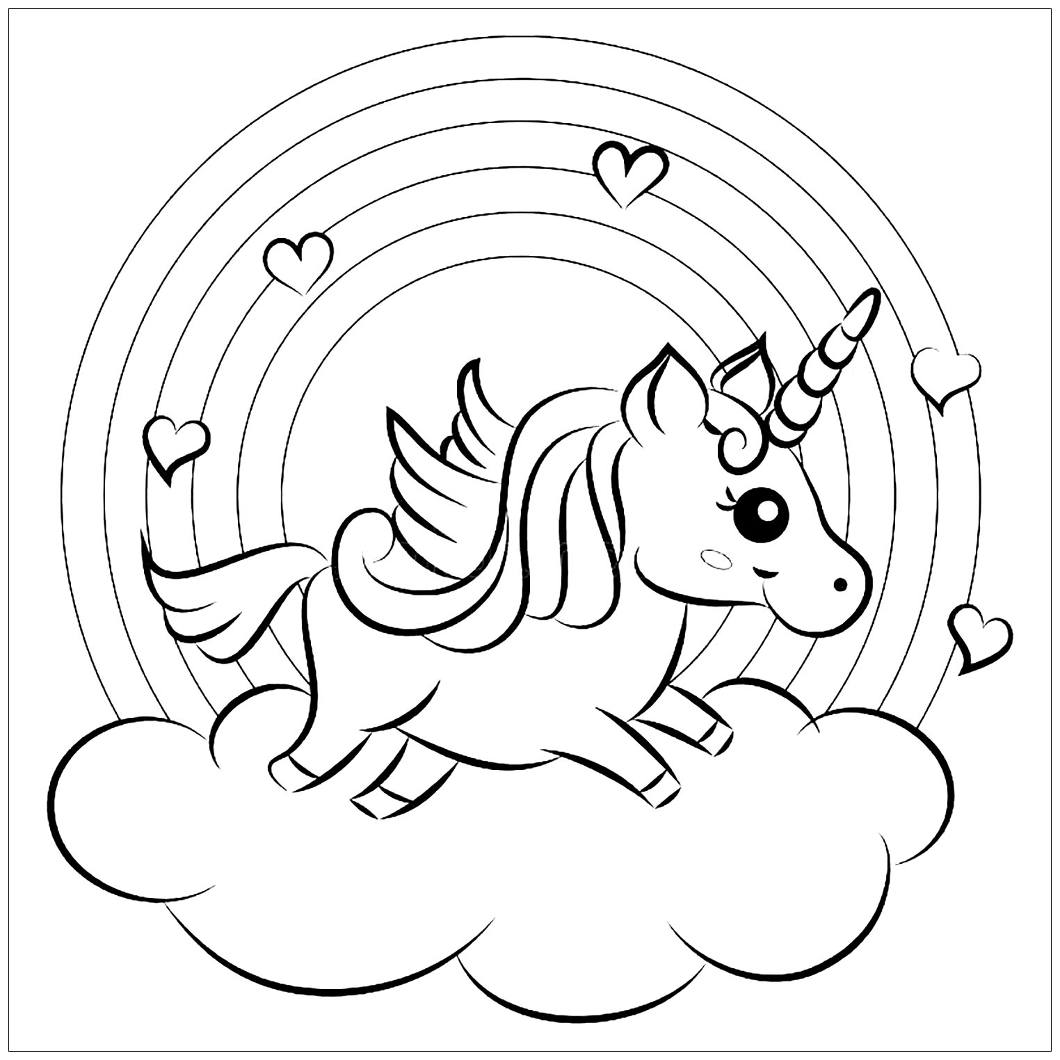 Free Printable Coloring Pages, Unicorns