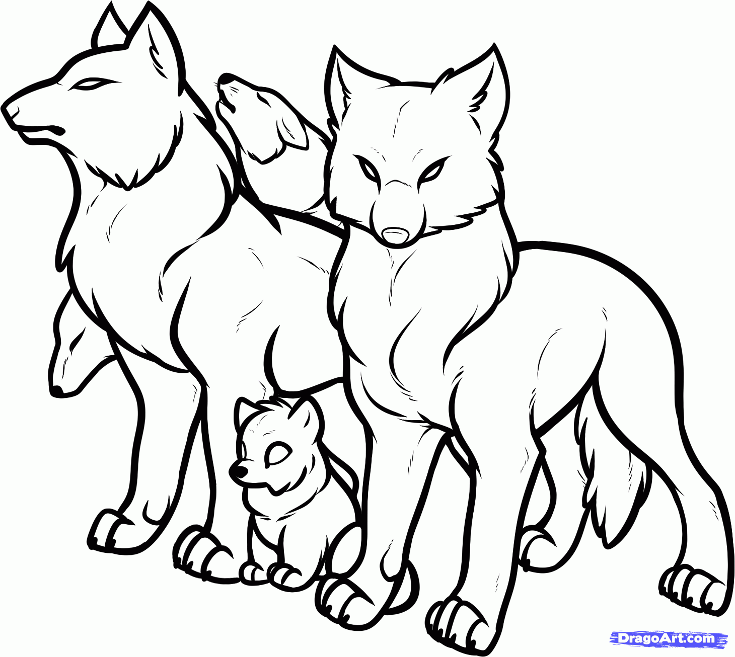 Wolf Pack Coloring Pages Coloring Home