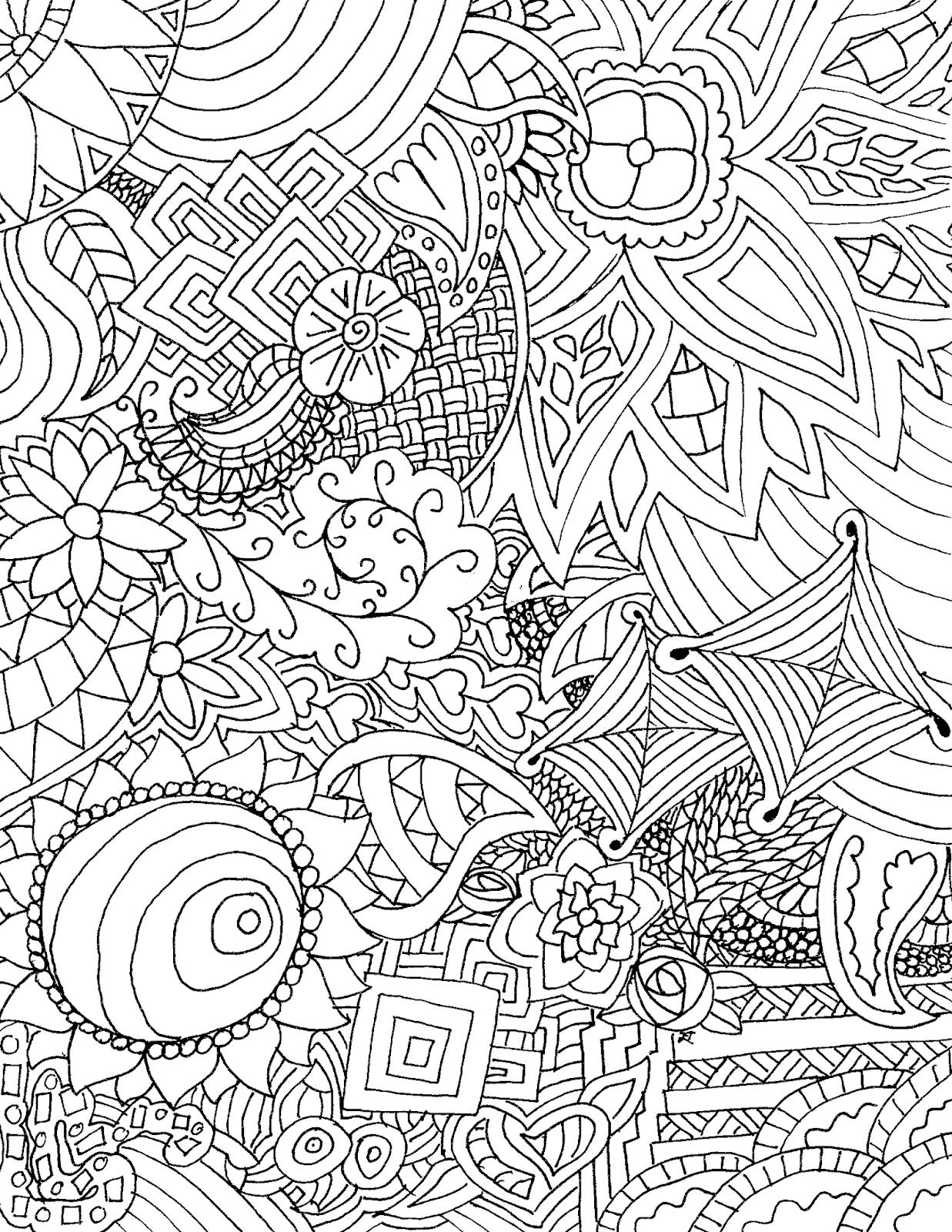 Zentangle Doodle Coloring Pages