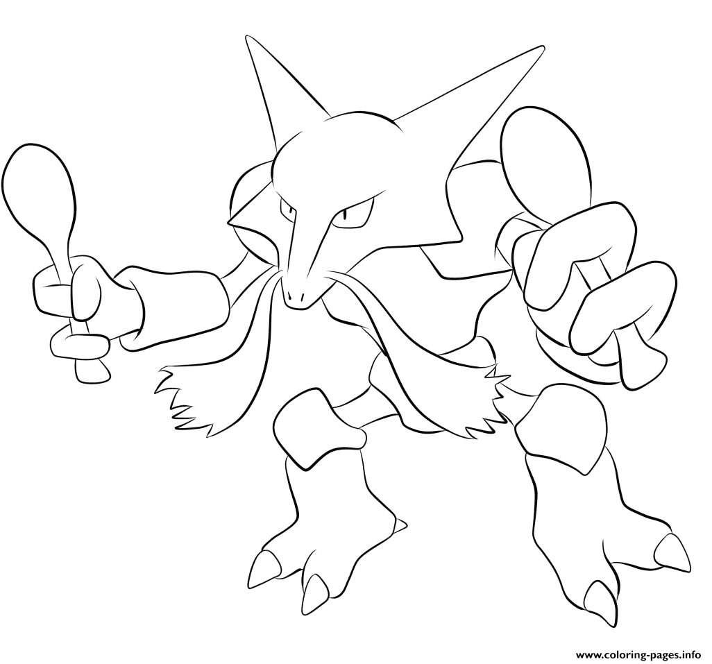 065 Alakazam Pokemon Coloring Page Printable