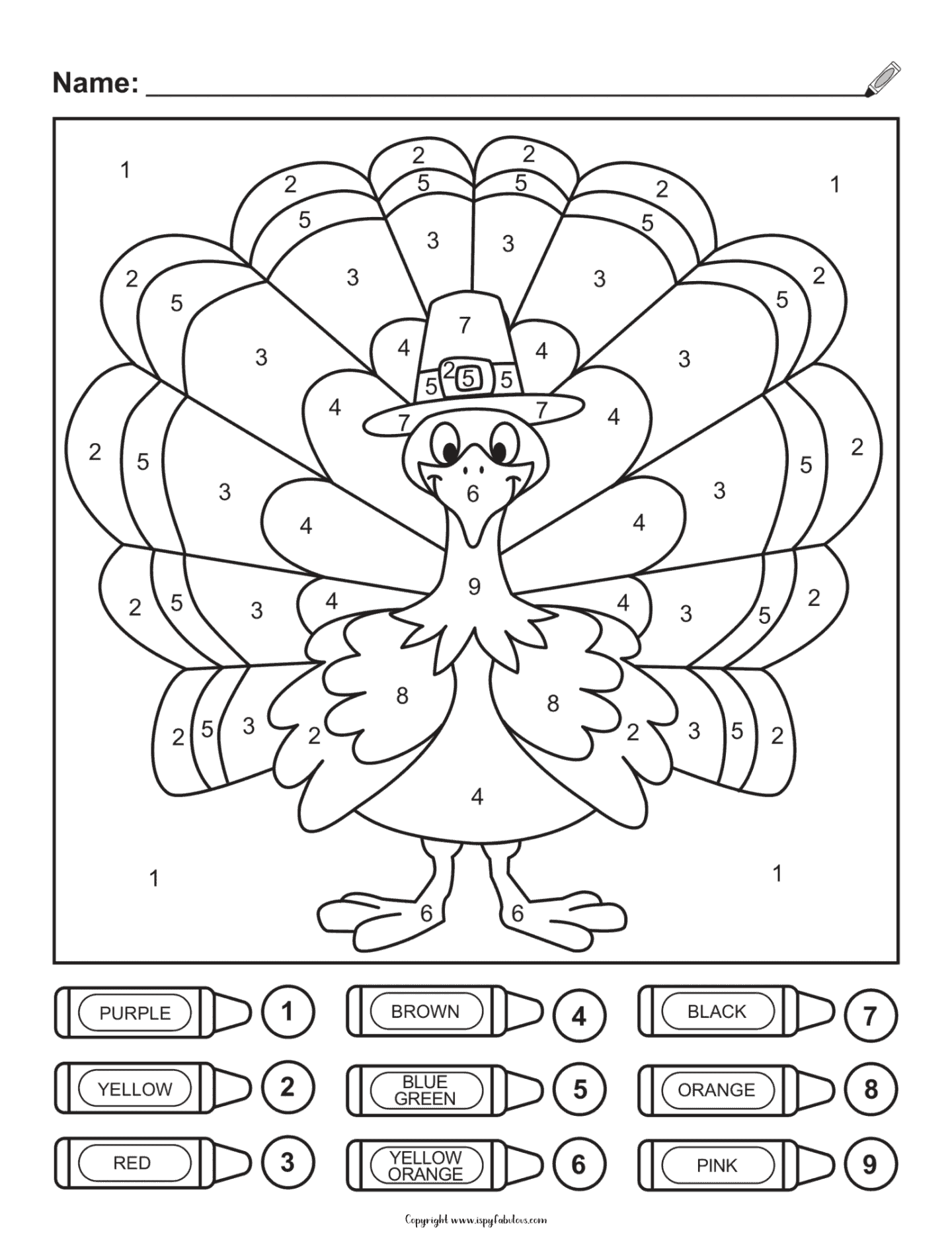 10 Festive Fall Color By Number Coloring Pages I Spy Fabulous