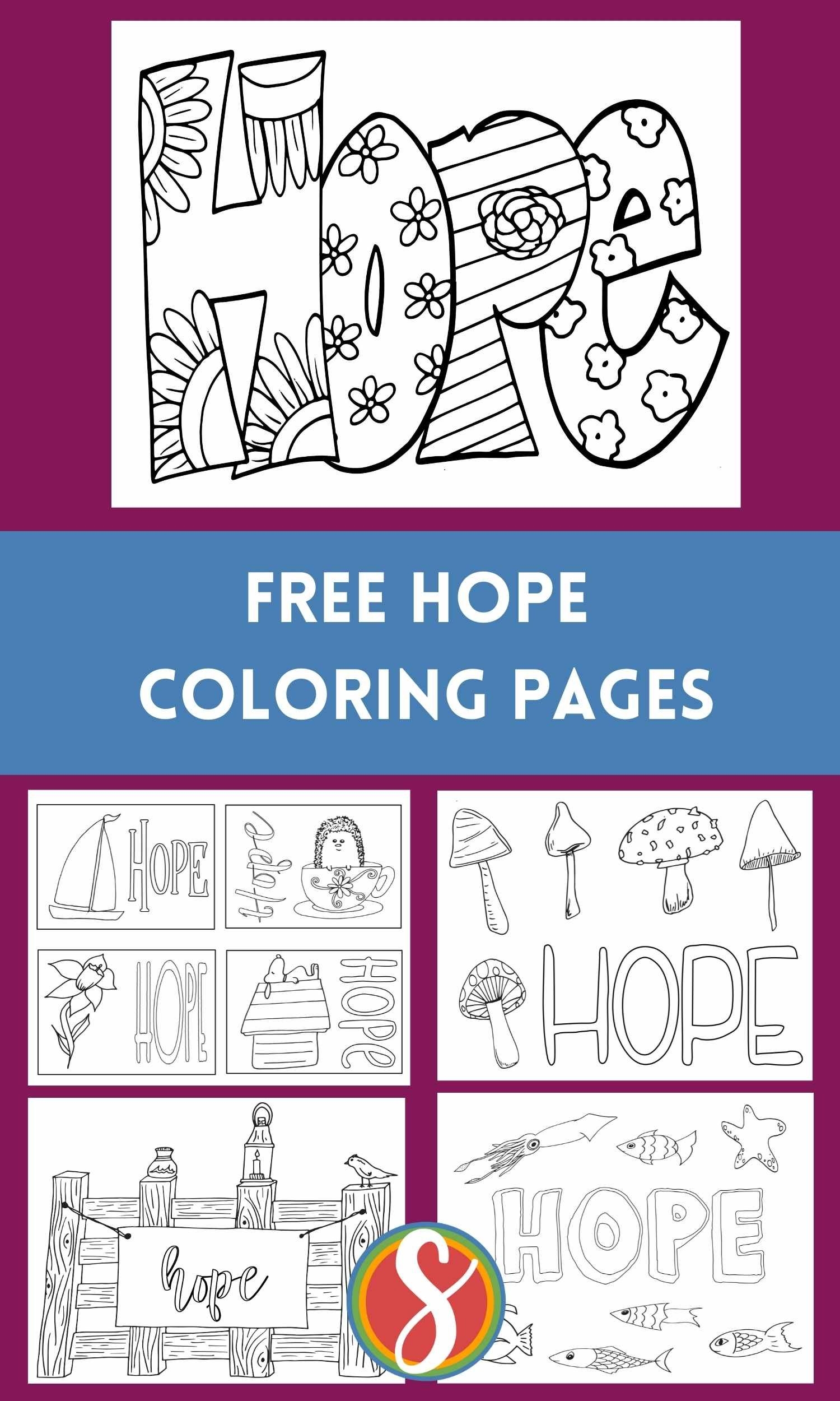 10 Free HOPE Coloring Pages Stevie Doodles