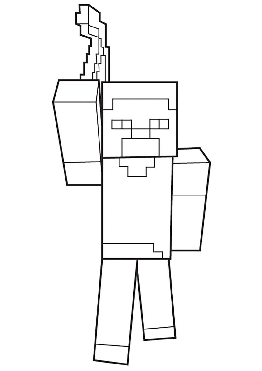 Minecraft Herobrine Coloring Pages Printable