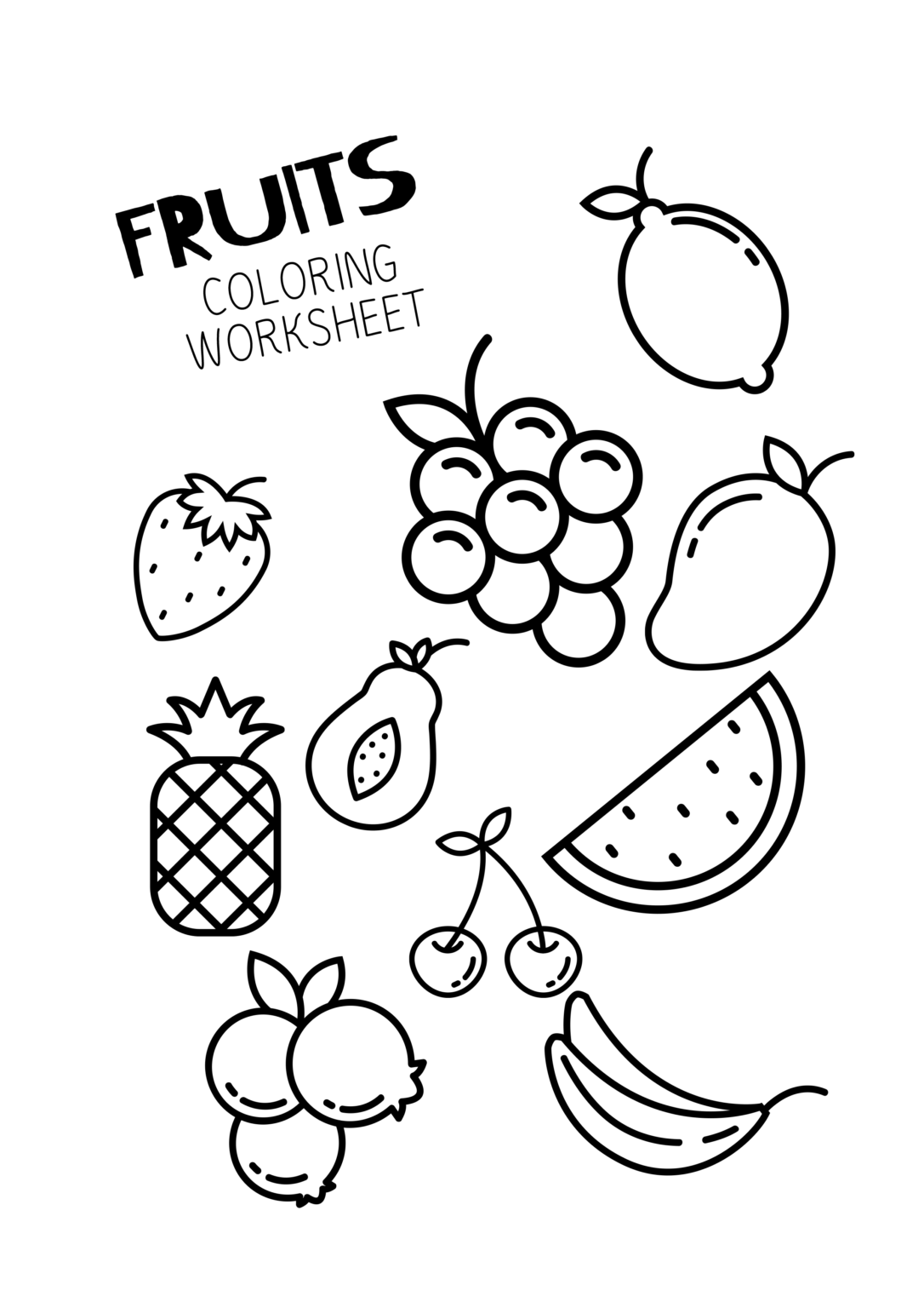 Free Printable Fruit Coloring Pages
