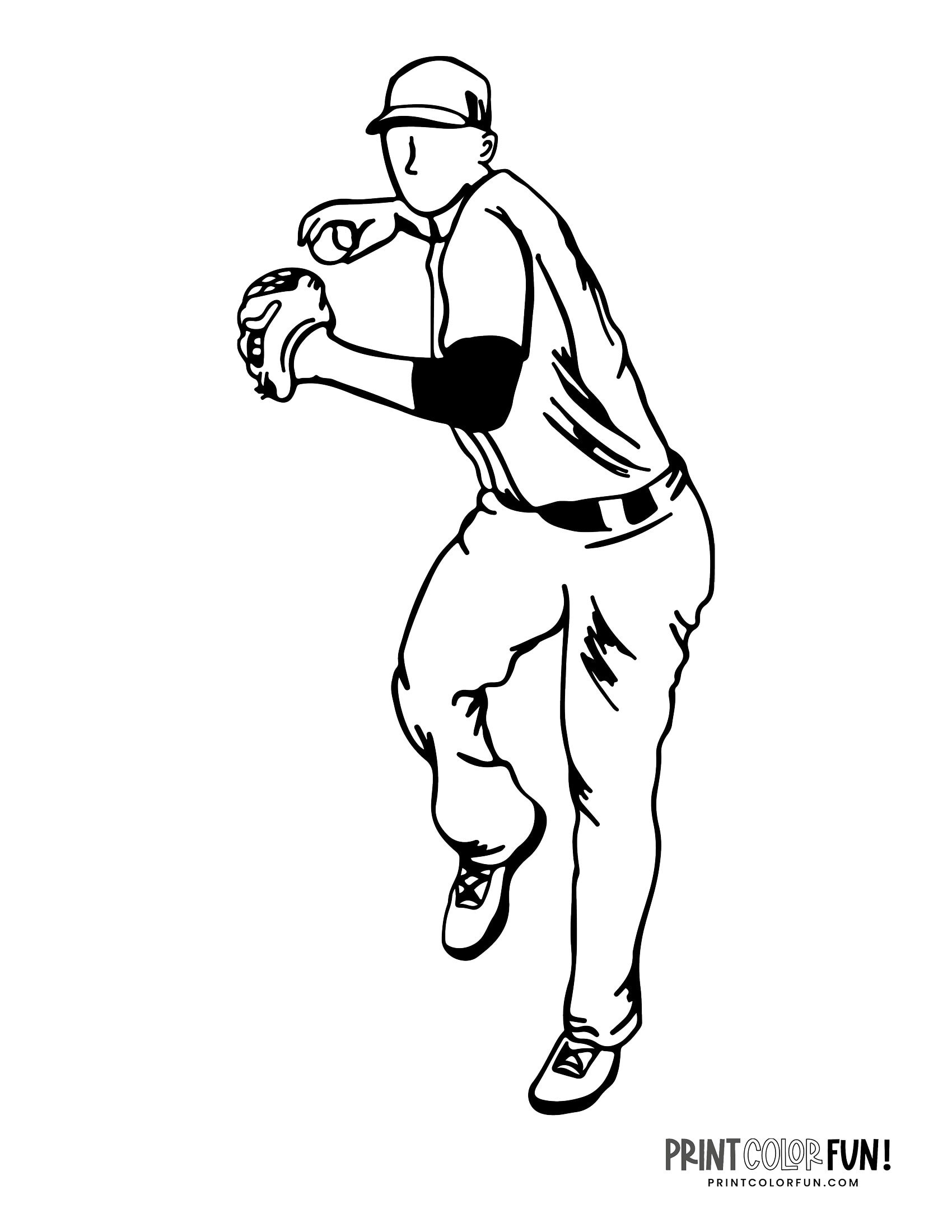 14 Baseball Player Coloring Pages Free Sports Printables Print Color Fun