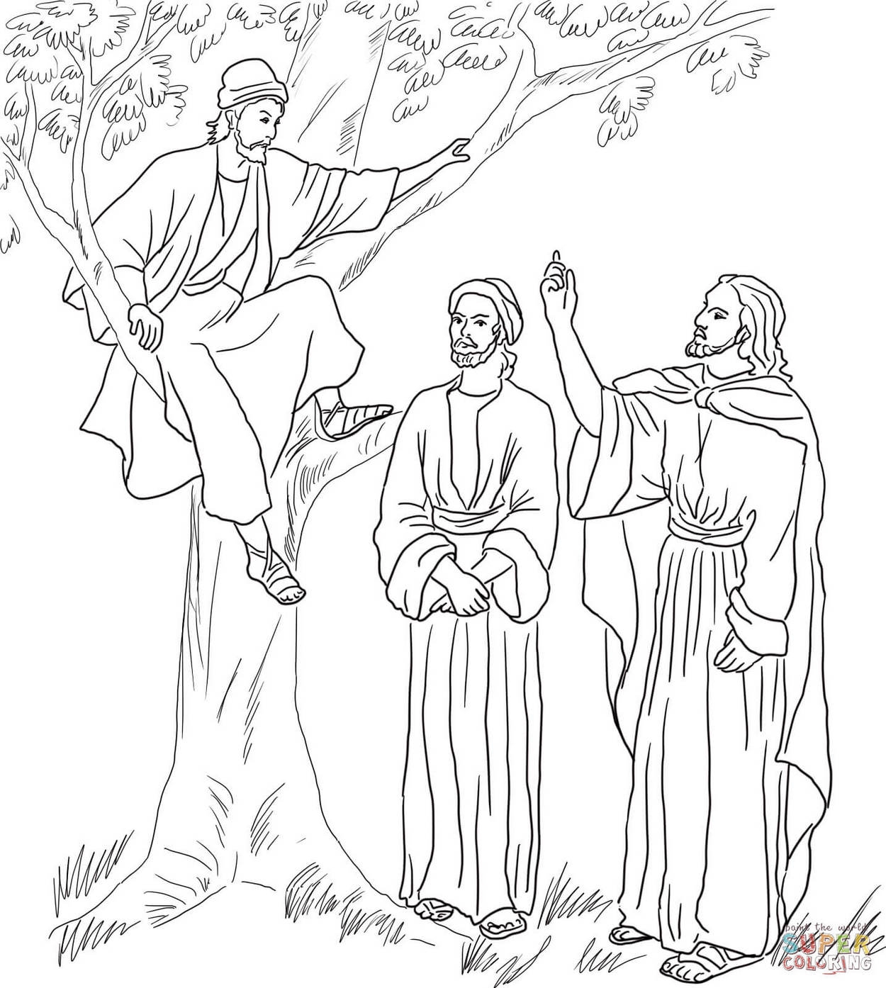 15 Printable Zacchaeus Tree Coloring Pages For Kids Coloring Pages