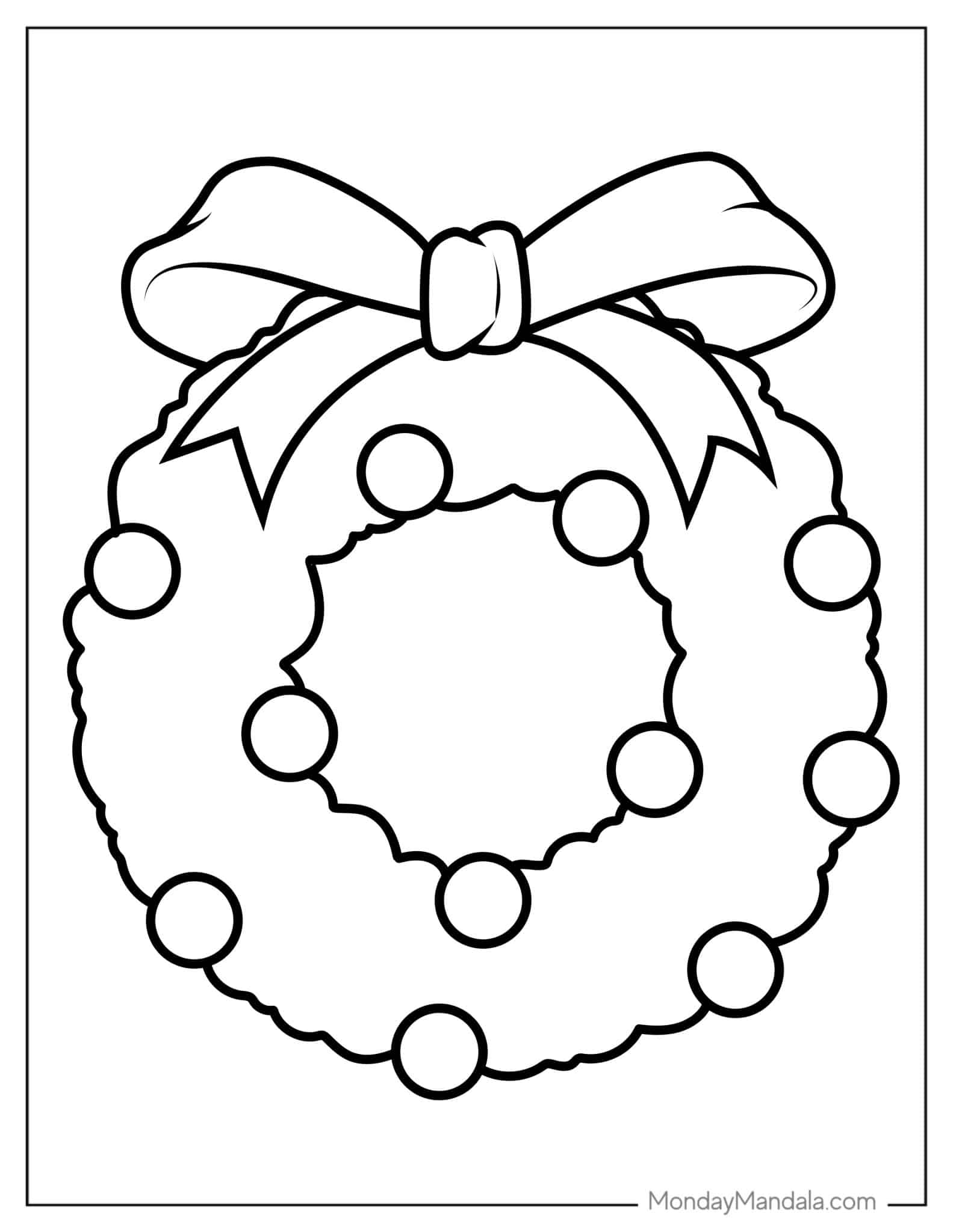 16 Christmas Wreath Coloring Pages Free PDF Printables