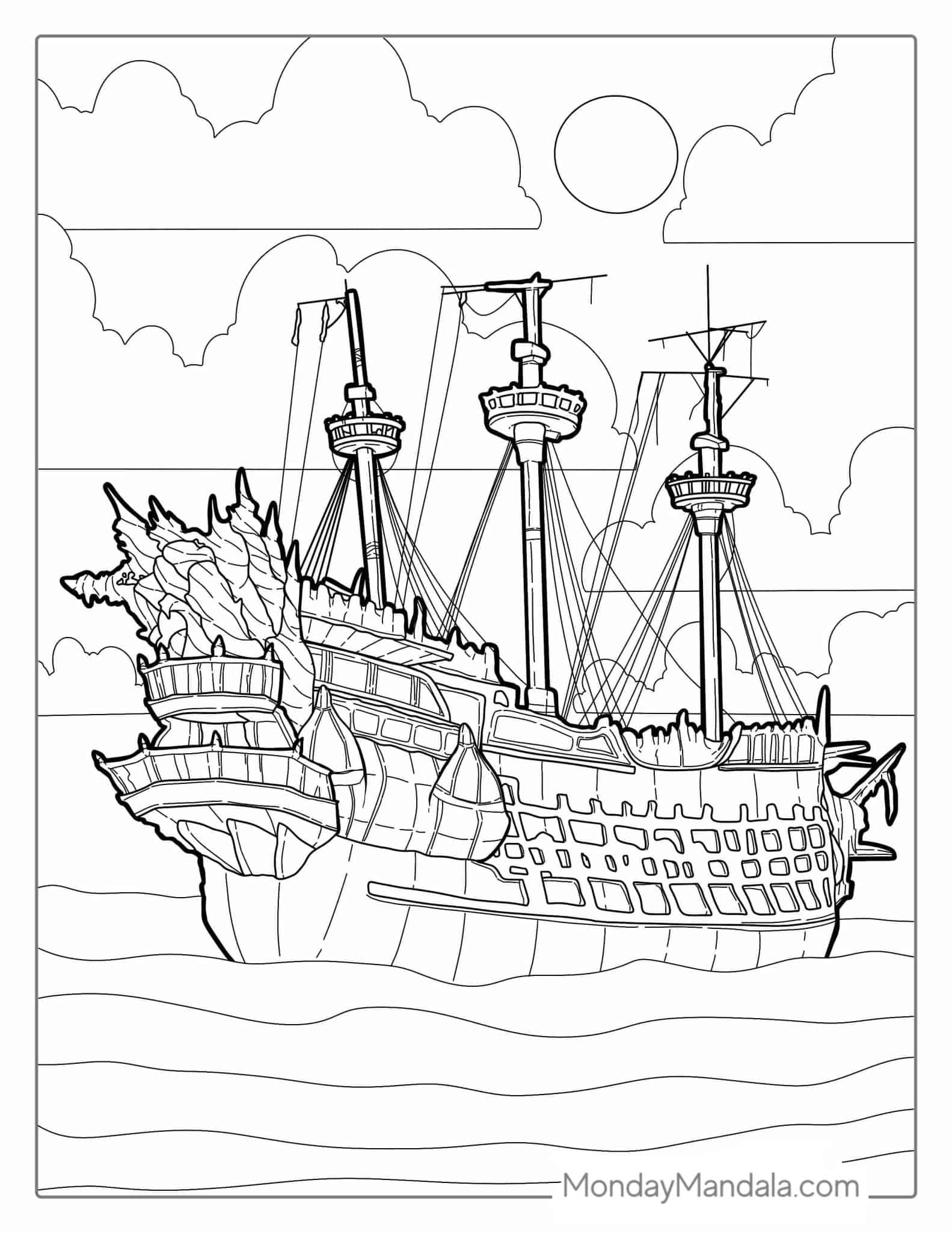 18 Pirate Ship Coloring Pages Free PDF Printables