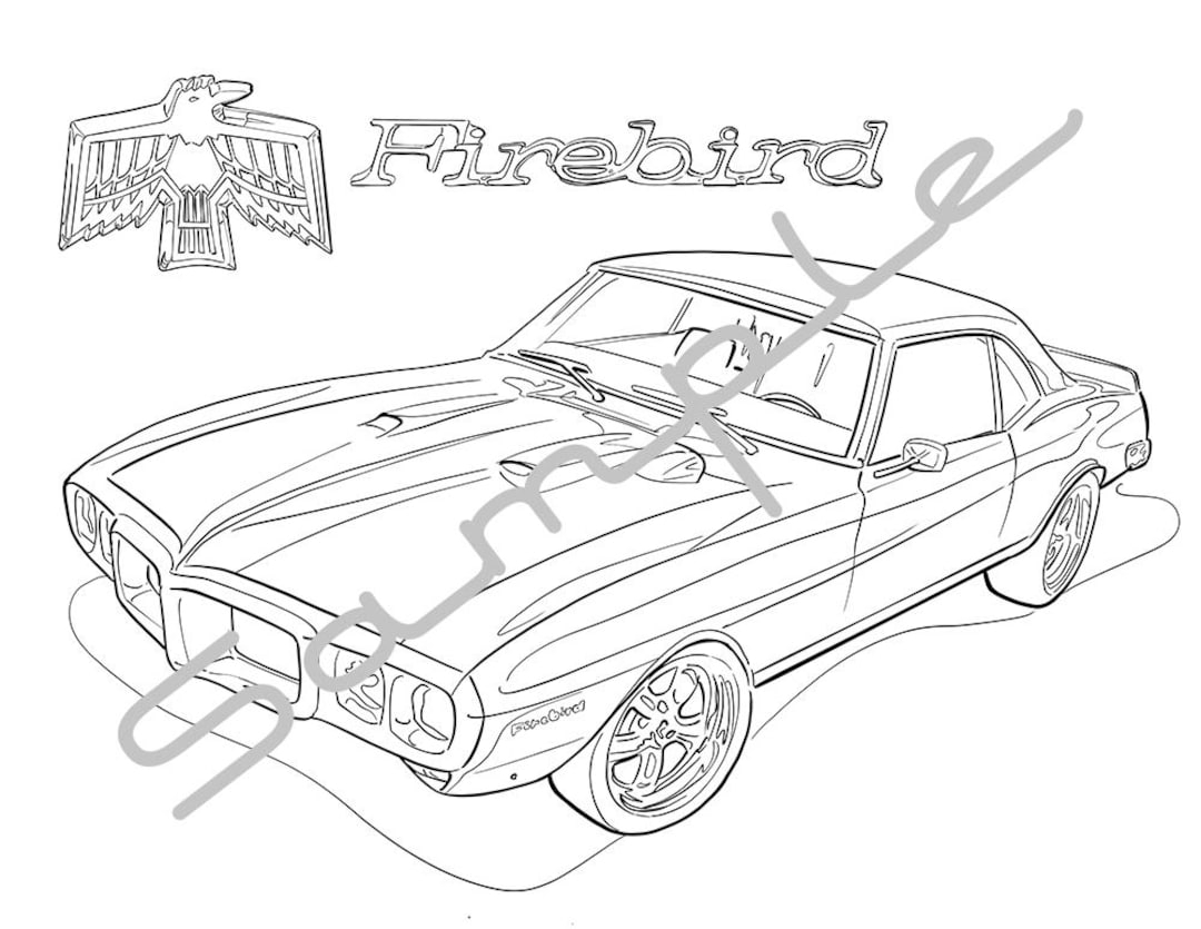 1969 PONTIAC FIREBIRD Adult Coloring Page Printable Coloring Etsy Canada