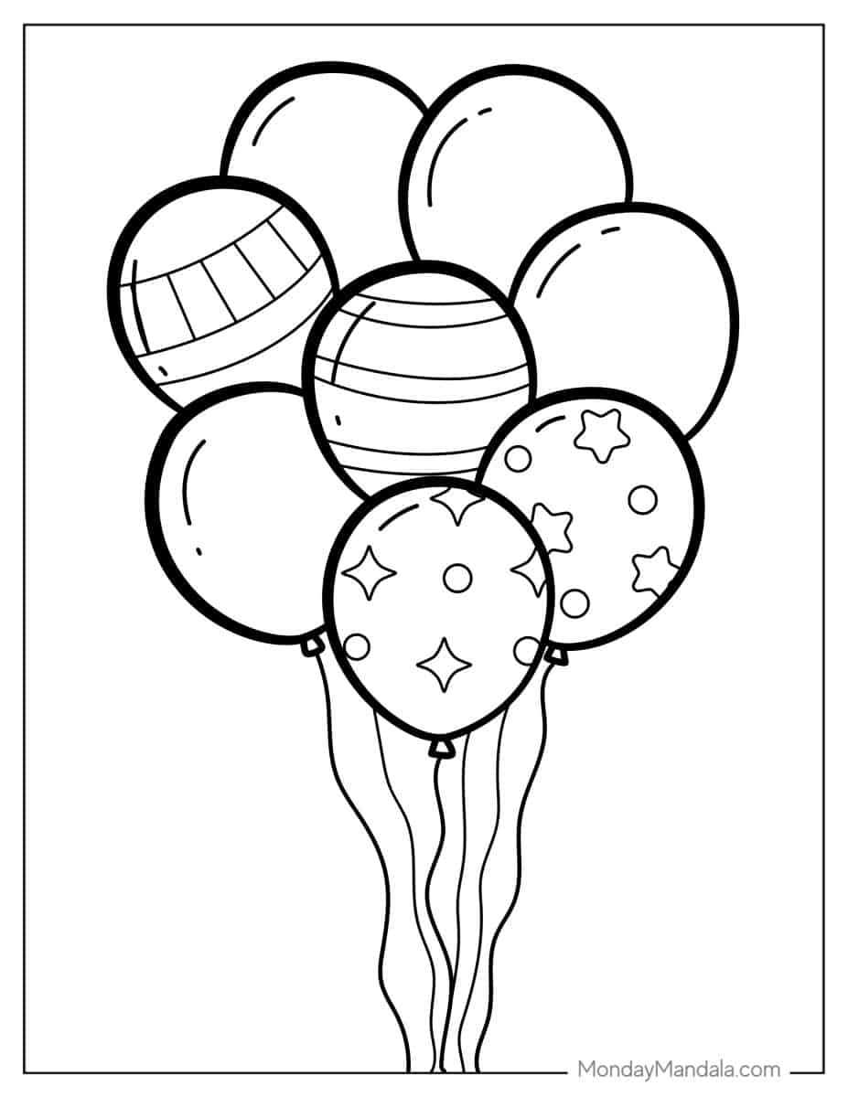 20 Balloon Coloring Pages Free PDF Printables