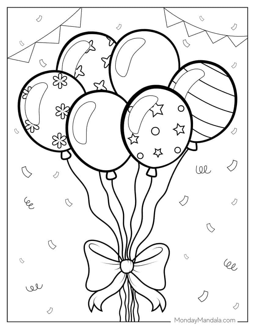 20 Balloon Coloring Pages Free PDF Printables