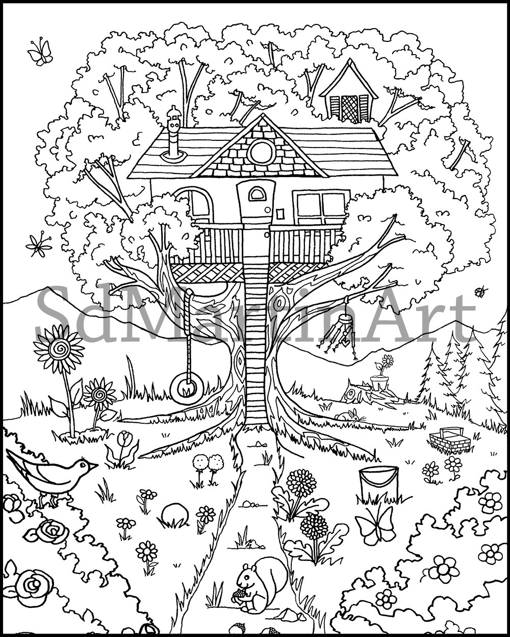 20 Cool Treehouse Coloring Pages For Kids Coloring Pages Printable
