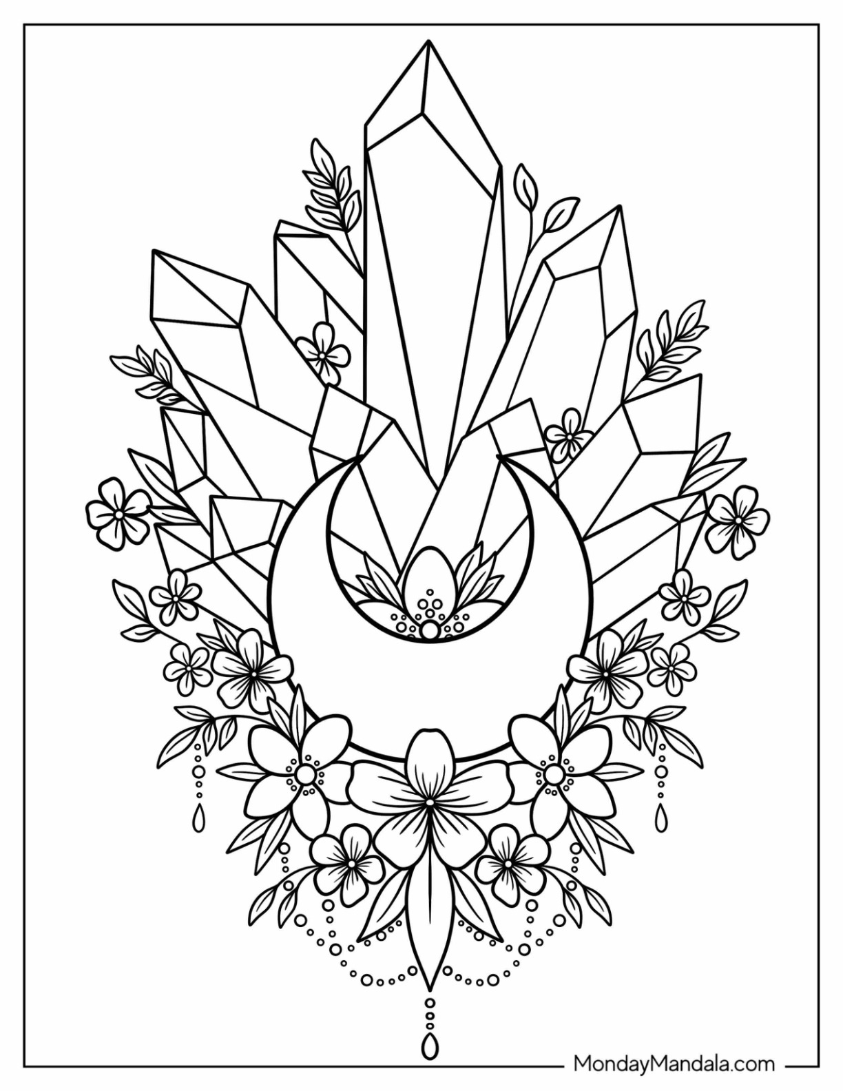 20 Crystal Coloring Pages Free PDF Printables
