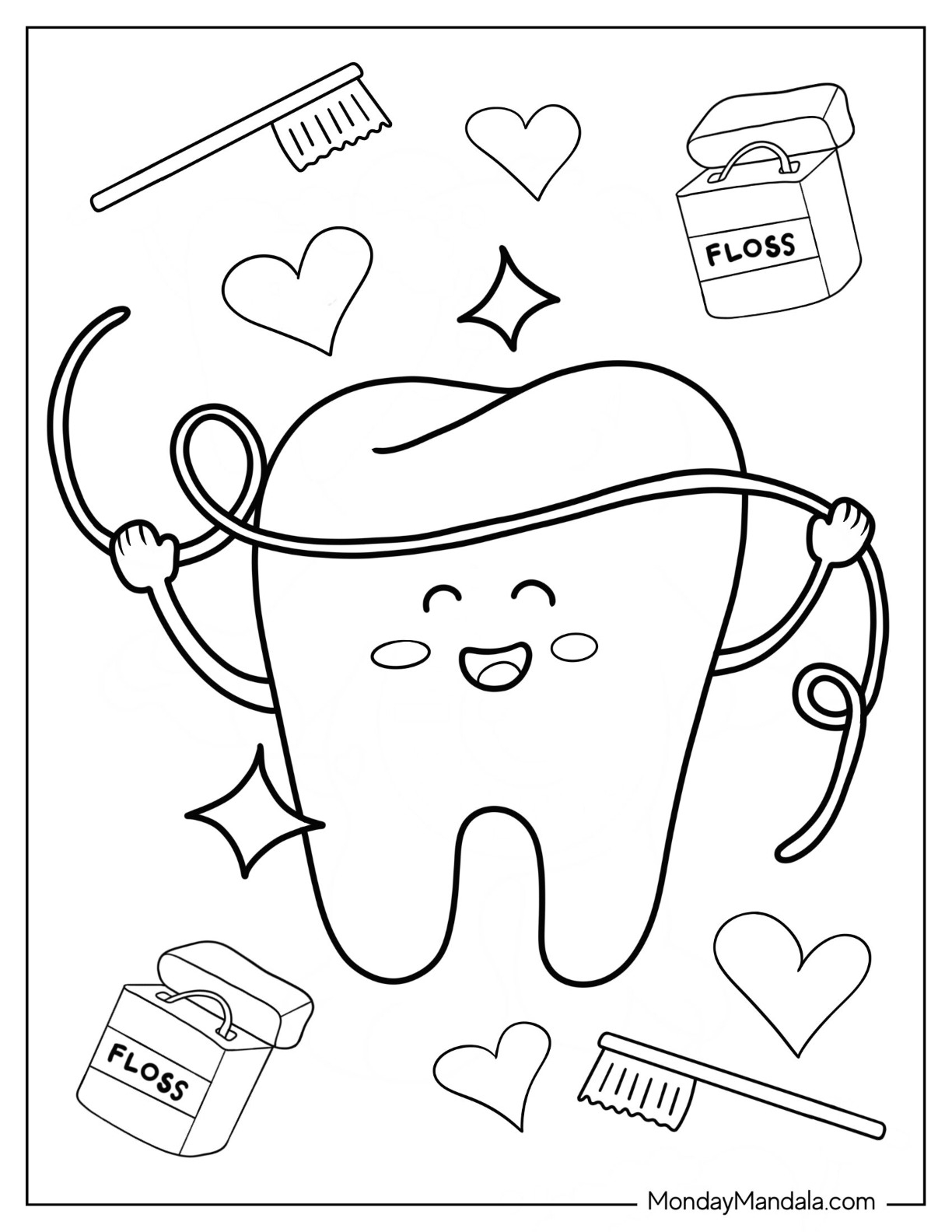 Printable Dental Health Coloring Pages