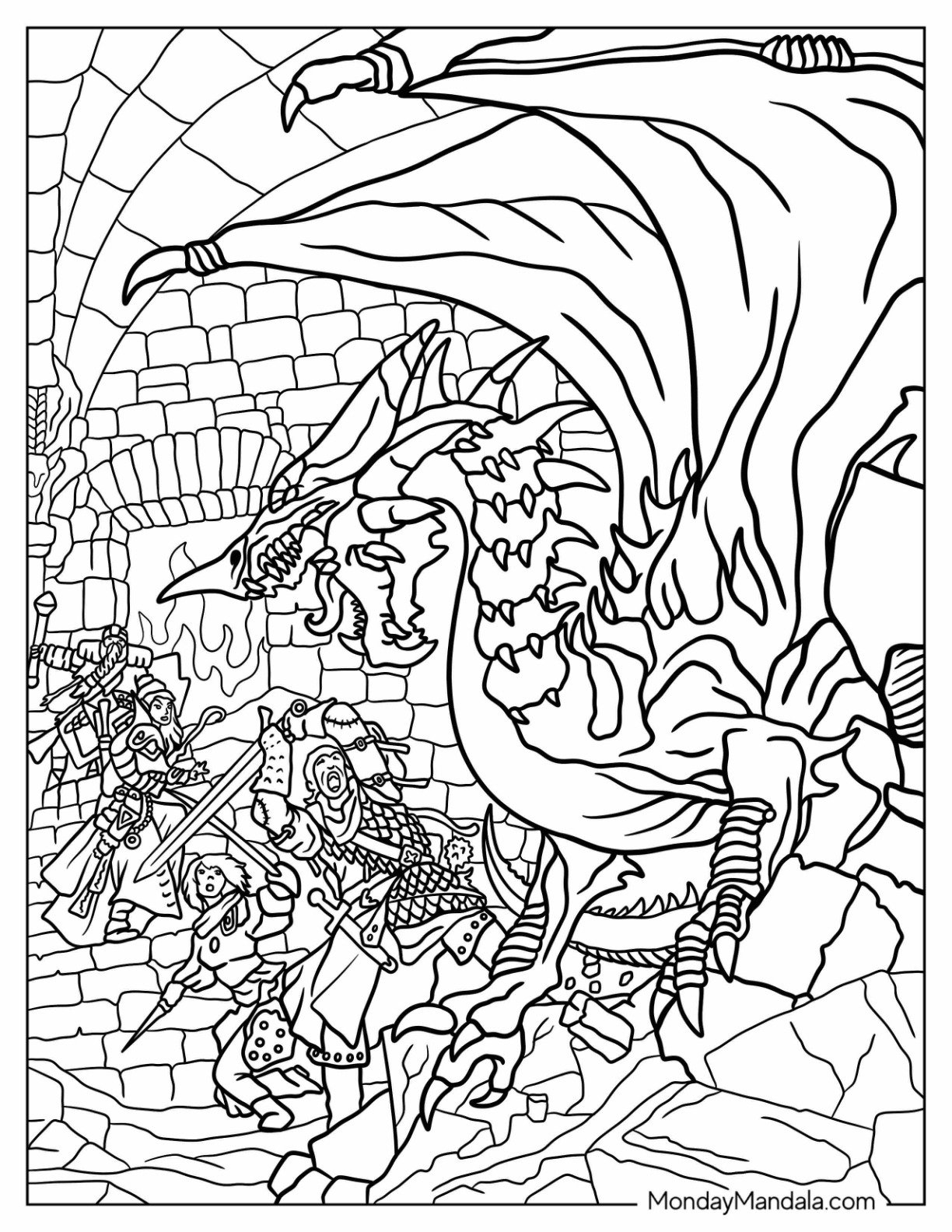 20 Dungeons Dragons Coloring Pages Free Printables