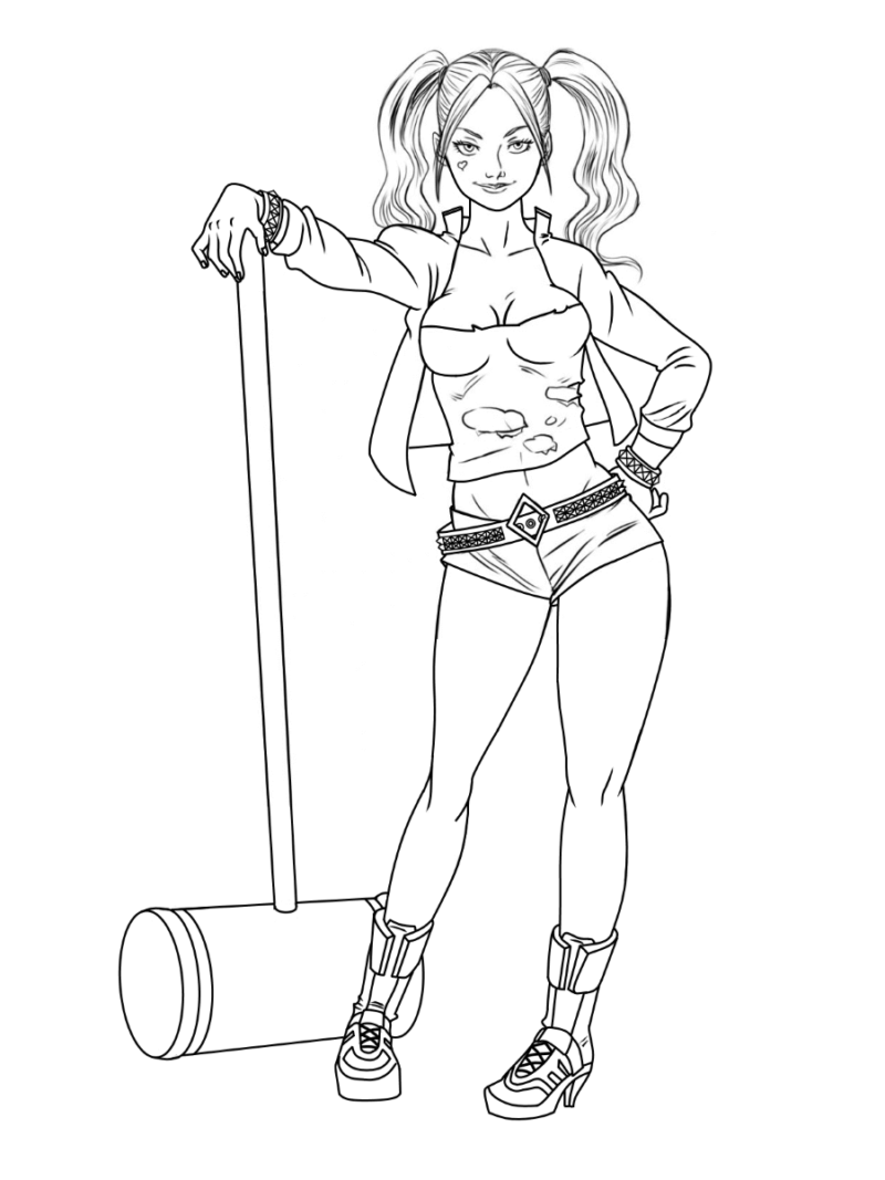 20 Free Printable Harley Quinn Coloring Pages