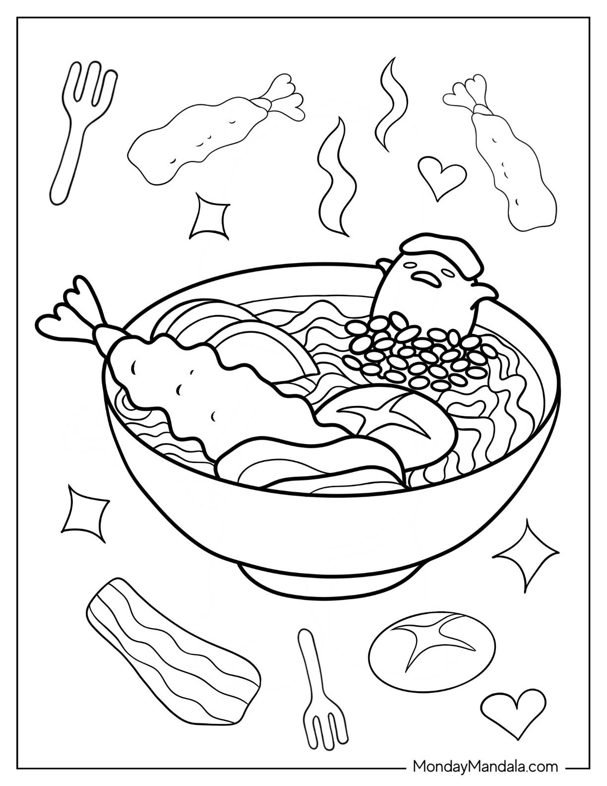 20 Gudetama Coloring Pages Free PDF Printables