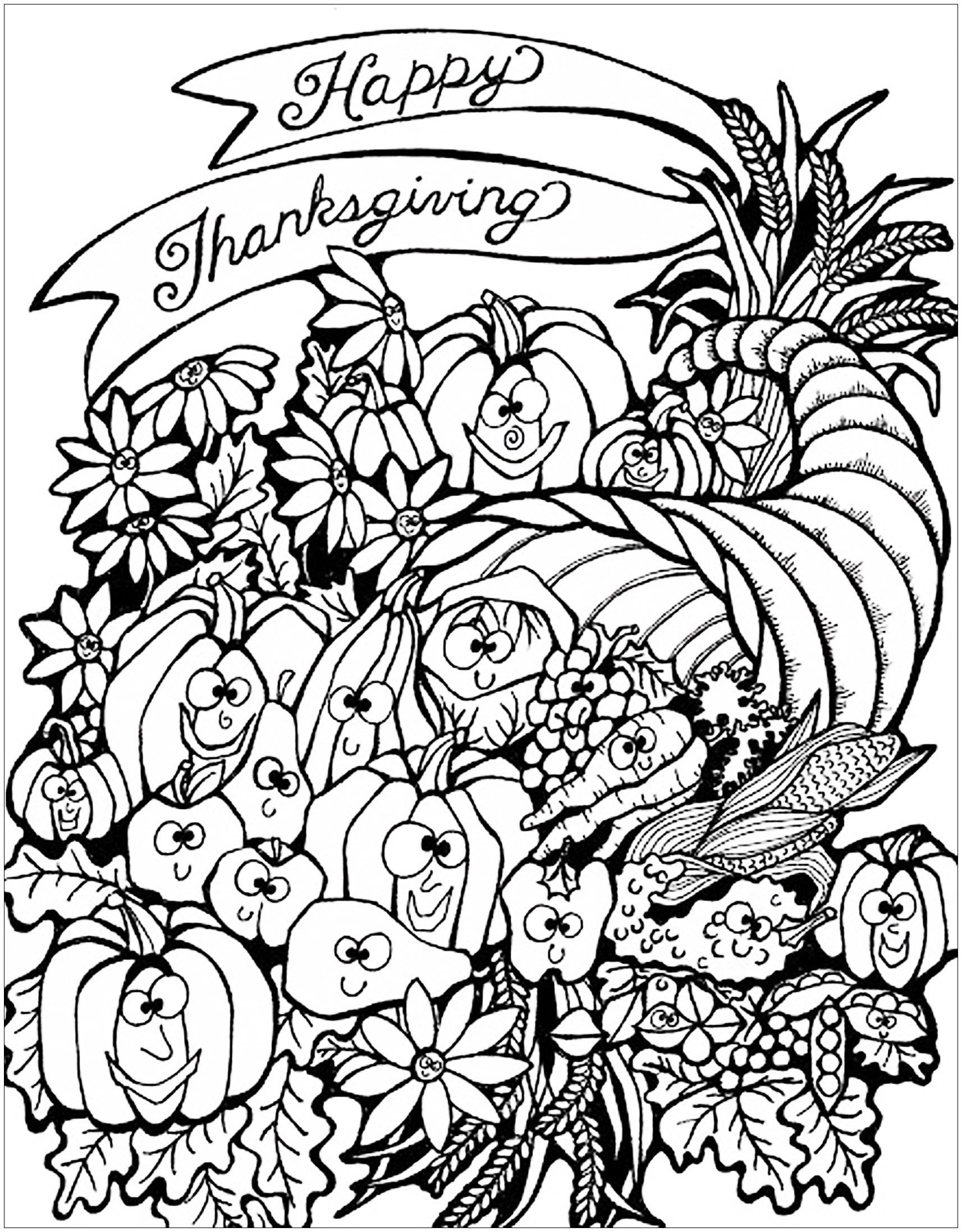 20 Printable Thanksgiving Coloring Pages For Toddlers Free Coloring Pages