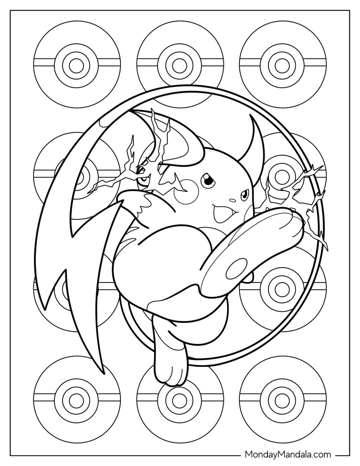 Raichu Printable Coloring Pages