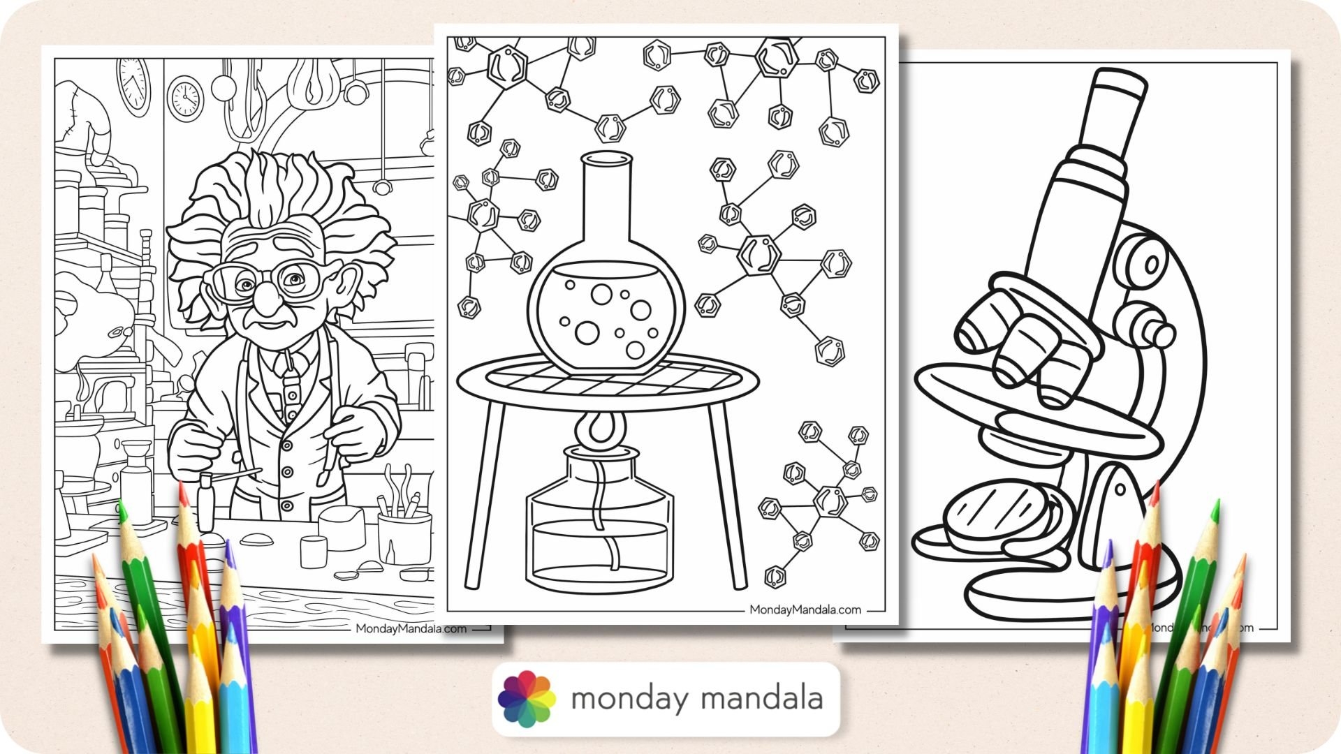 20 Science Coloring Pages Free PDF Printables