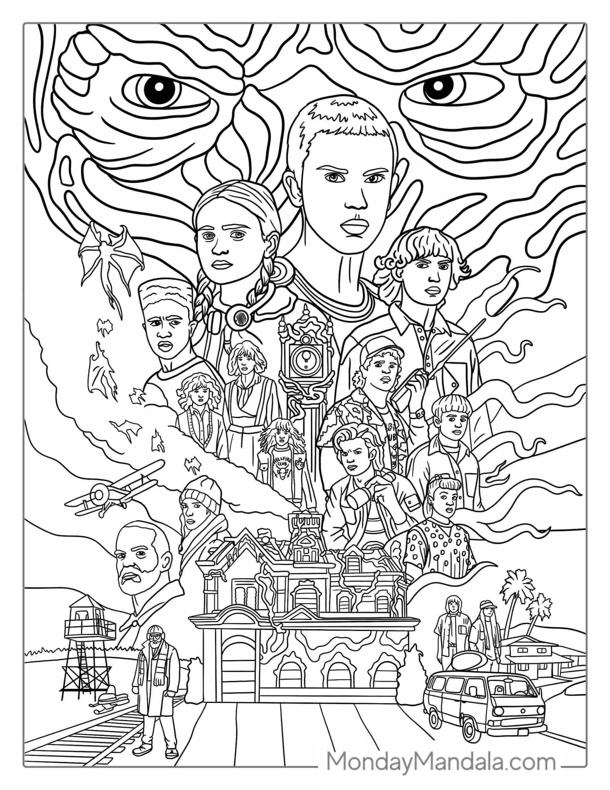 20 Stranger Things Coloring Pages Free PDF Printables Coloring Pages Stranger Things Art