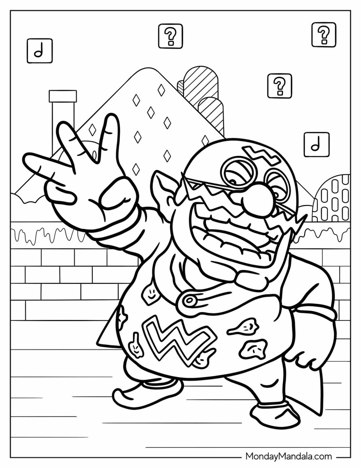 22 Wario Coloring Pages Free PDF Printables