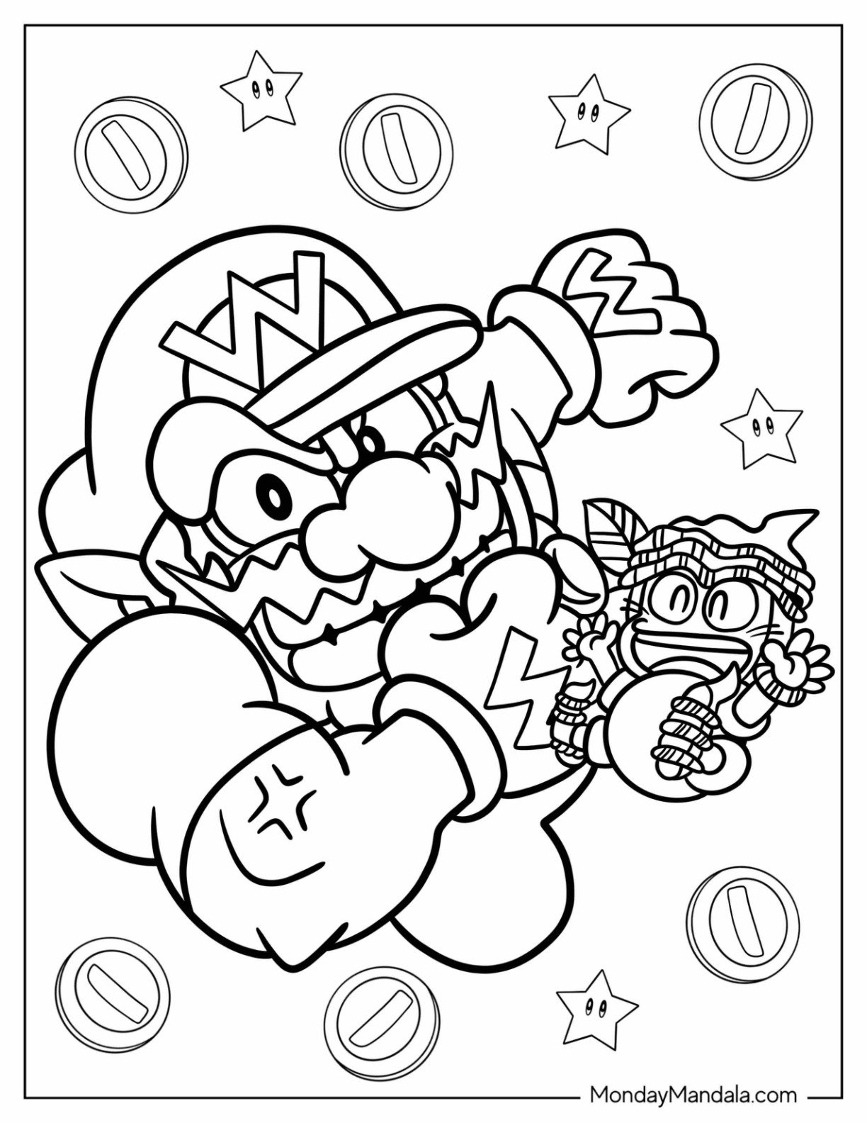 22 Wario Coloring Pages Free PDF Printables