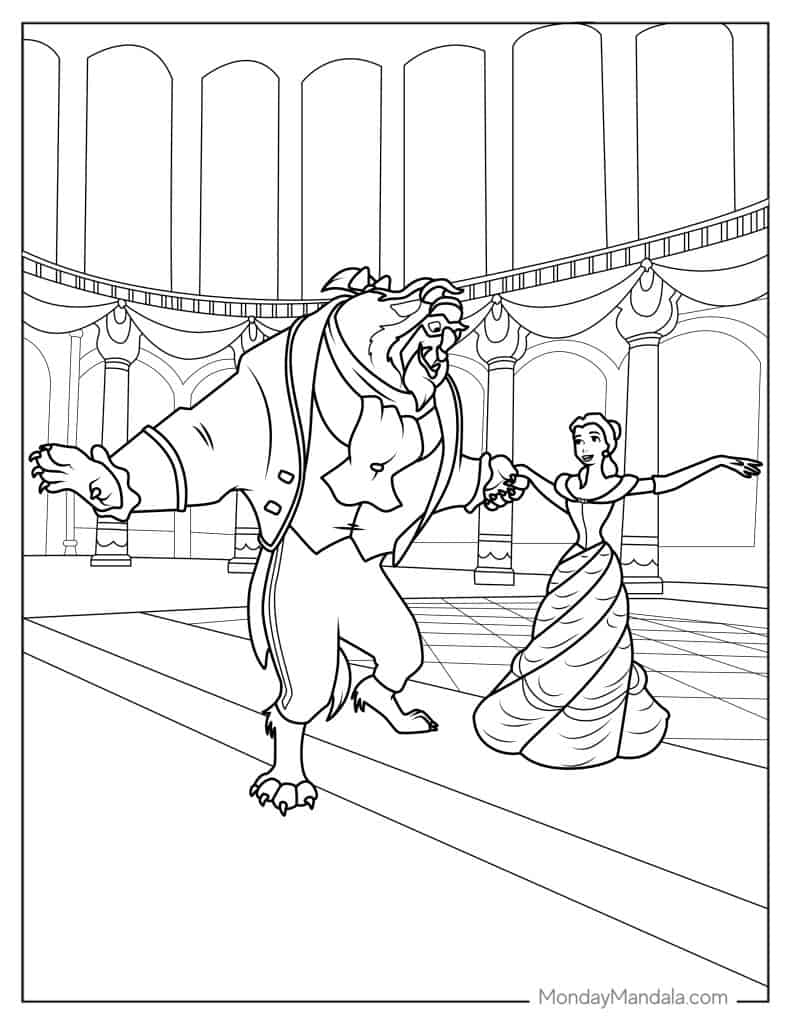 Printable Princess Belle Coloring Pages