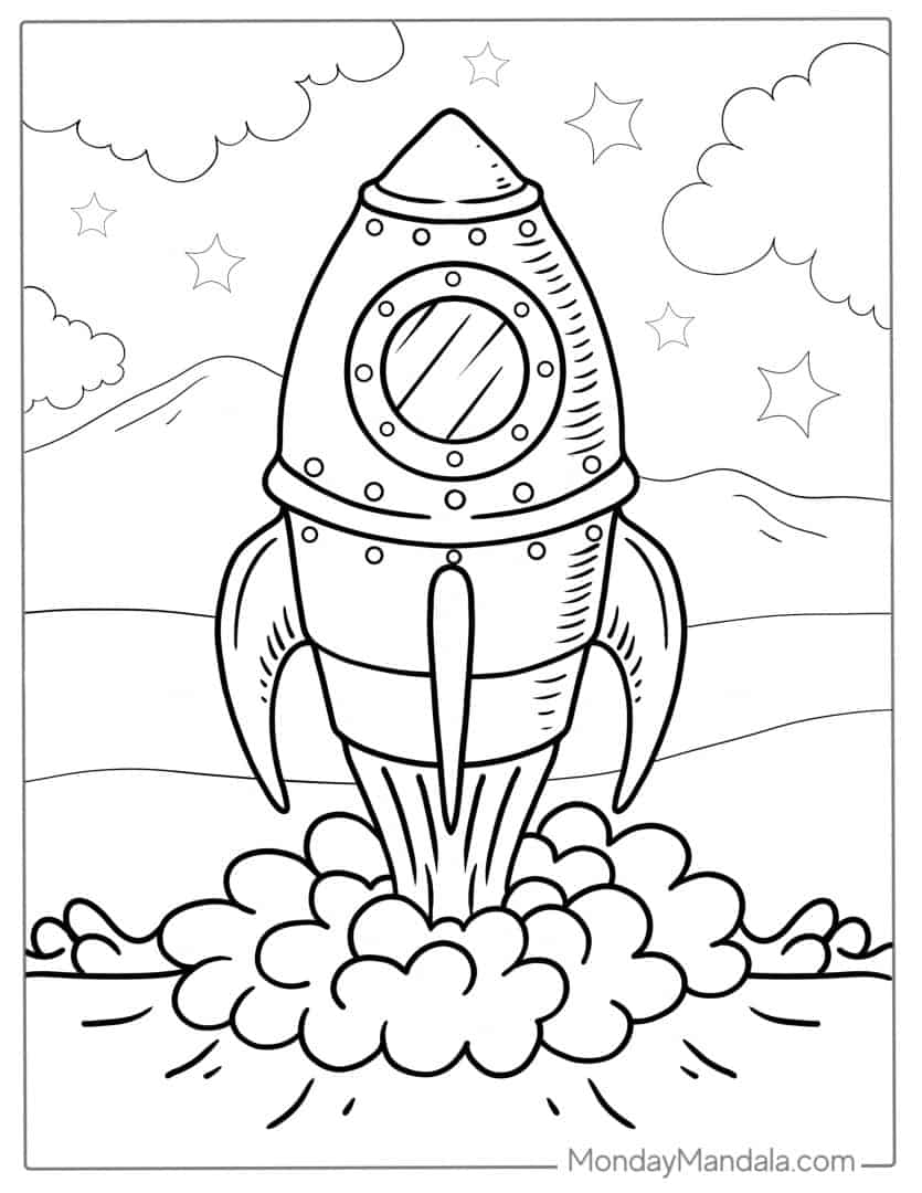 Printable Rocket Coloring Pages