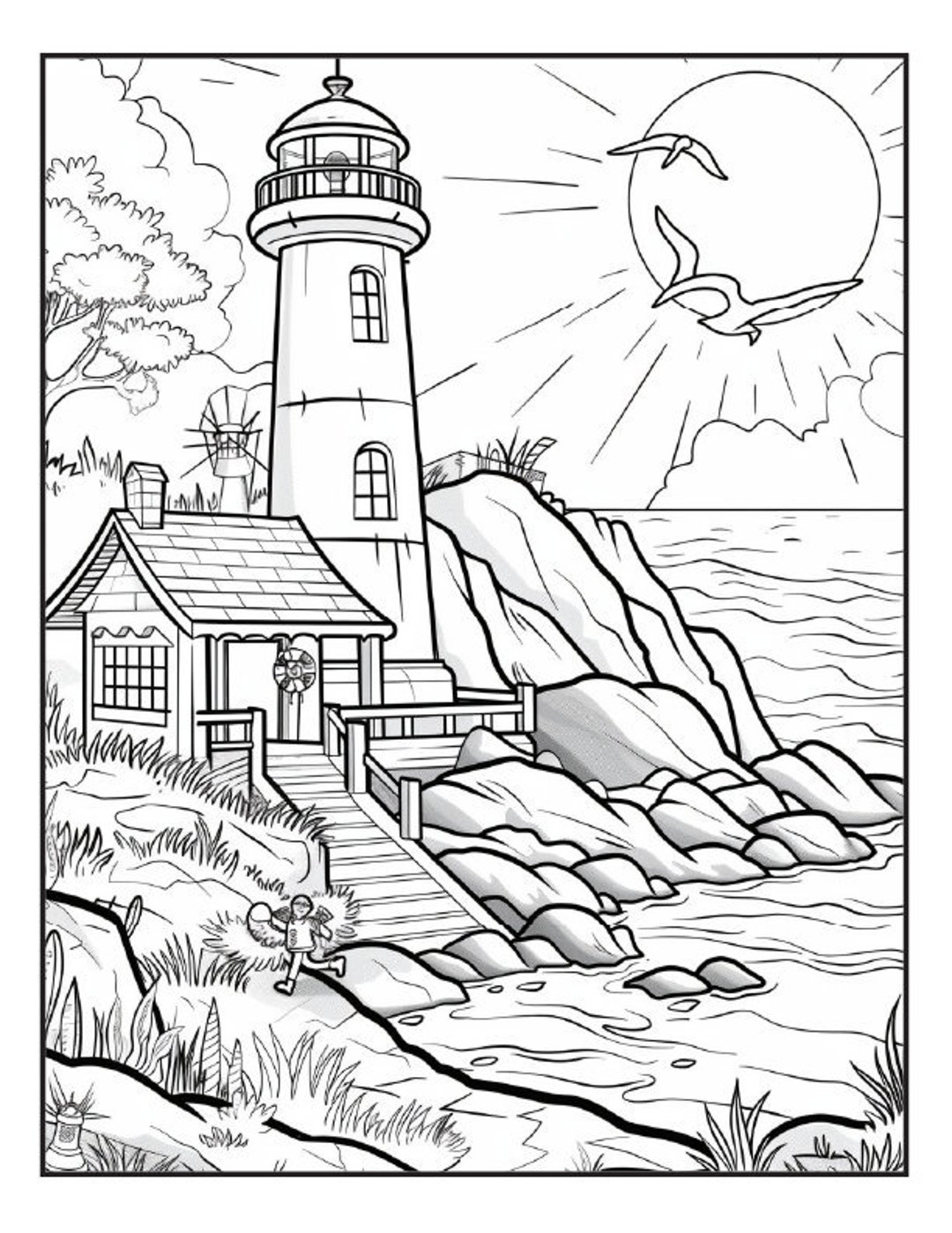 240 Lighthouse Coloring Pages Adult And Kid Coloring Pages Printable Digital Instant Download PDF Best Selling Item Popular Item Etsy