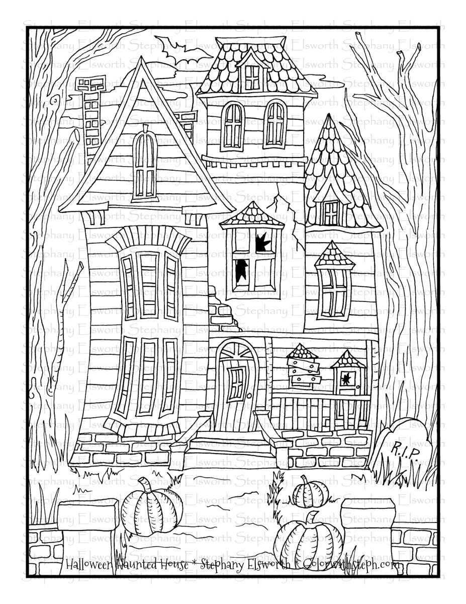 25 Free Printable Haunted House Coloring Pages For Kids
