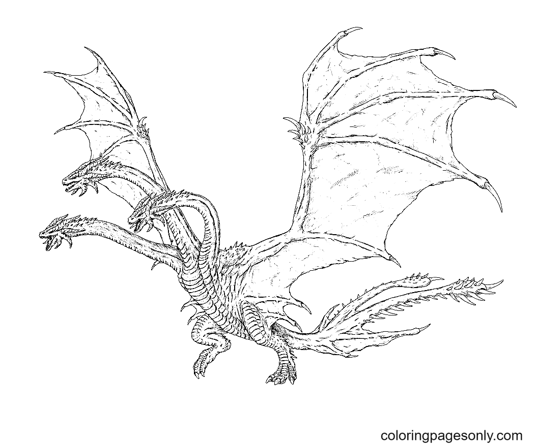28 King Ghidorah Coloring Pages ColoringPagesOnly