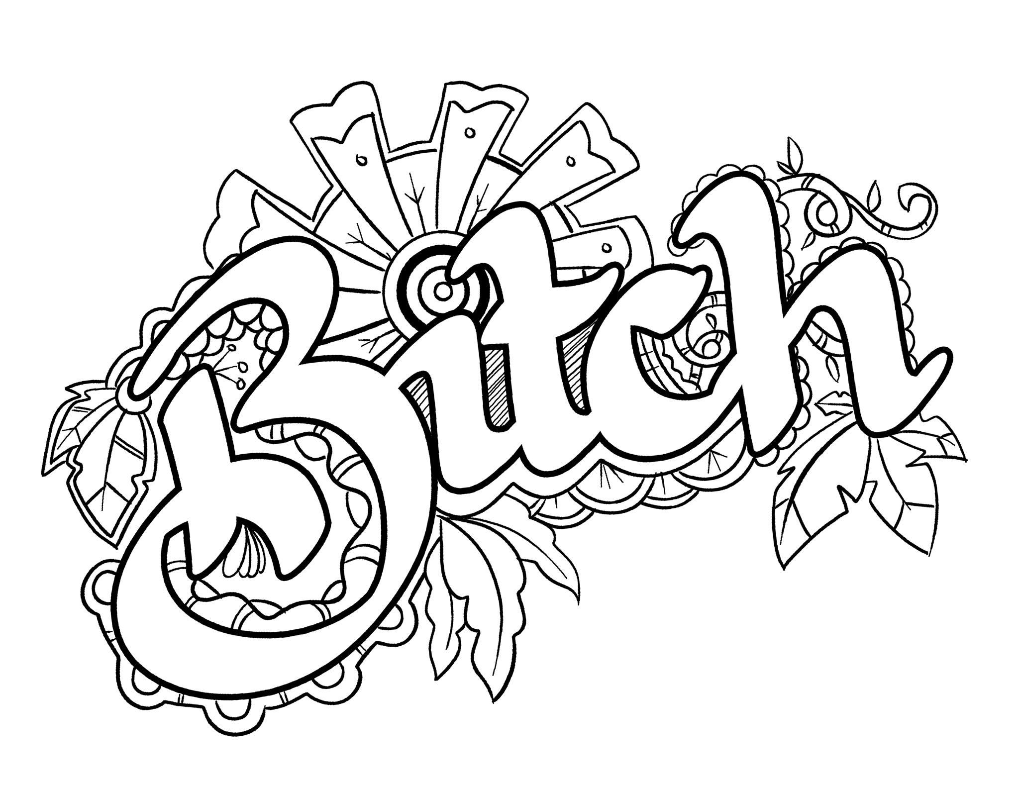 28 Printable Swear Cuss Word Coloring Pages