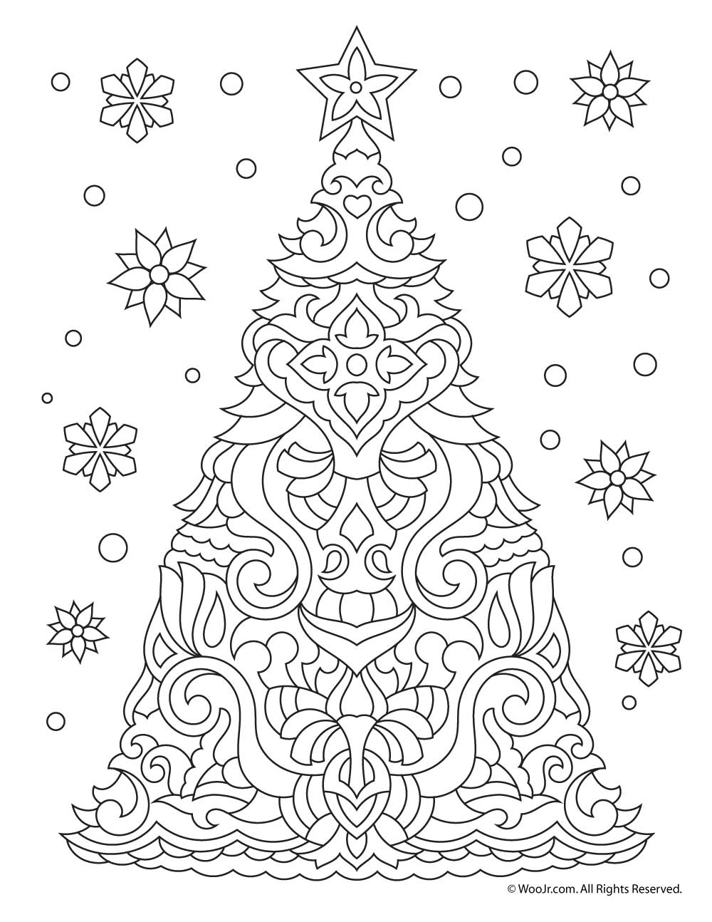 29 Free Printable Christmas Tree Christmas Coloring Pages For Adults Pdf Pics COLORIST