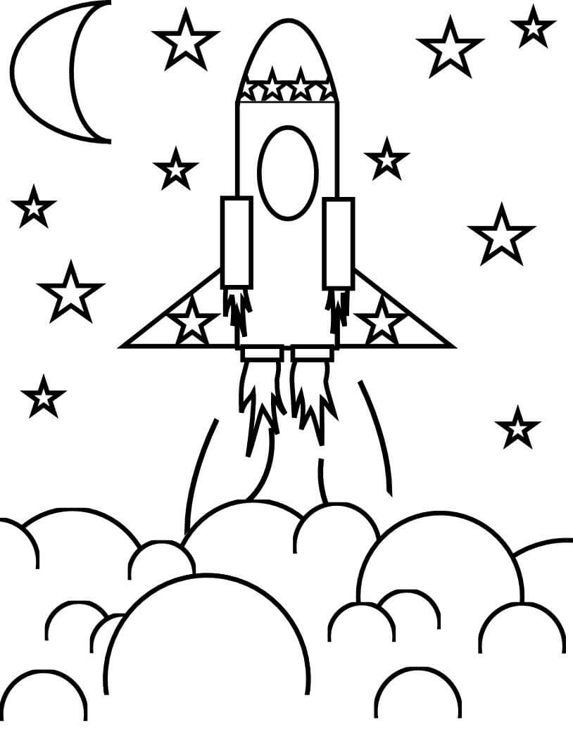 2D Rocket Coloring Page Free Printable Coloring Pages For Kids