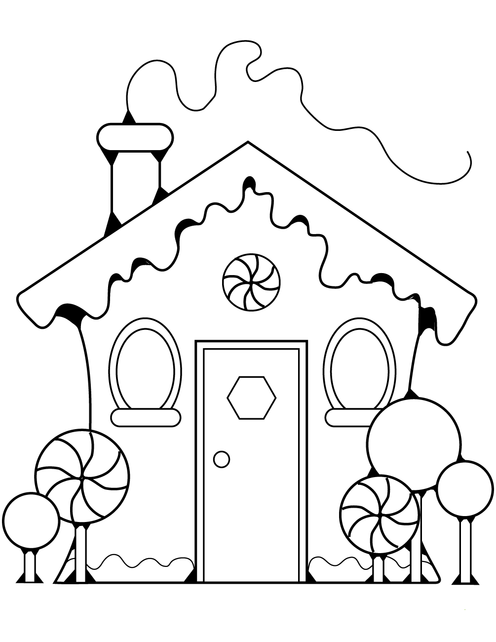 Gingerbread House Coloring Pages Printable